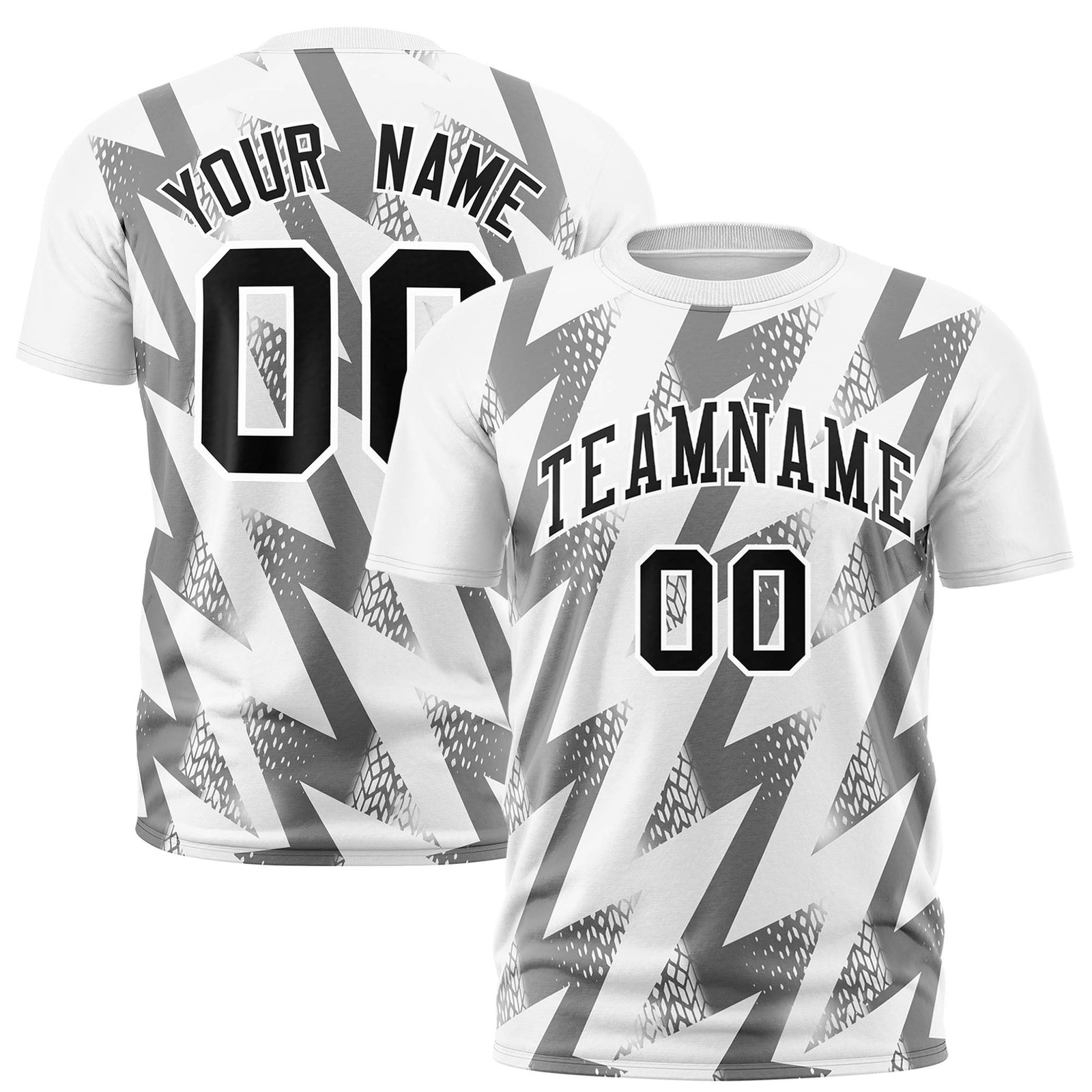 Custom White Crew neck Wheel Triangle Design Performance T-Shirt