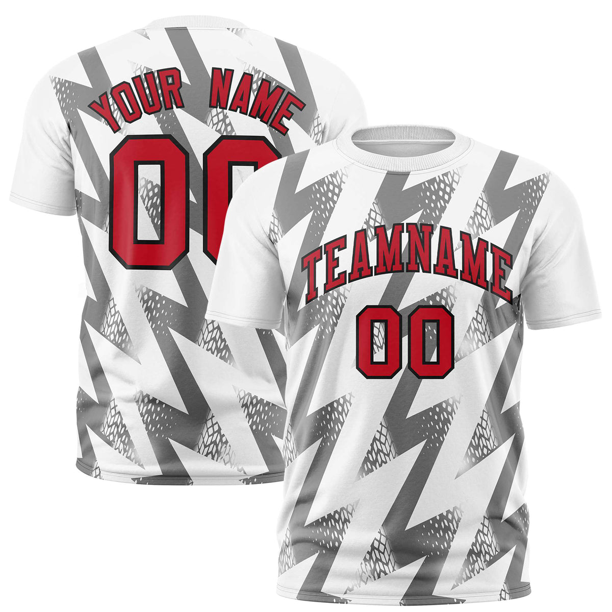 Custom White Crew neck Wheel Triangle Design Performance T-Shirt