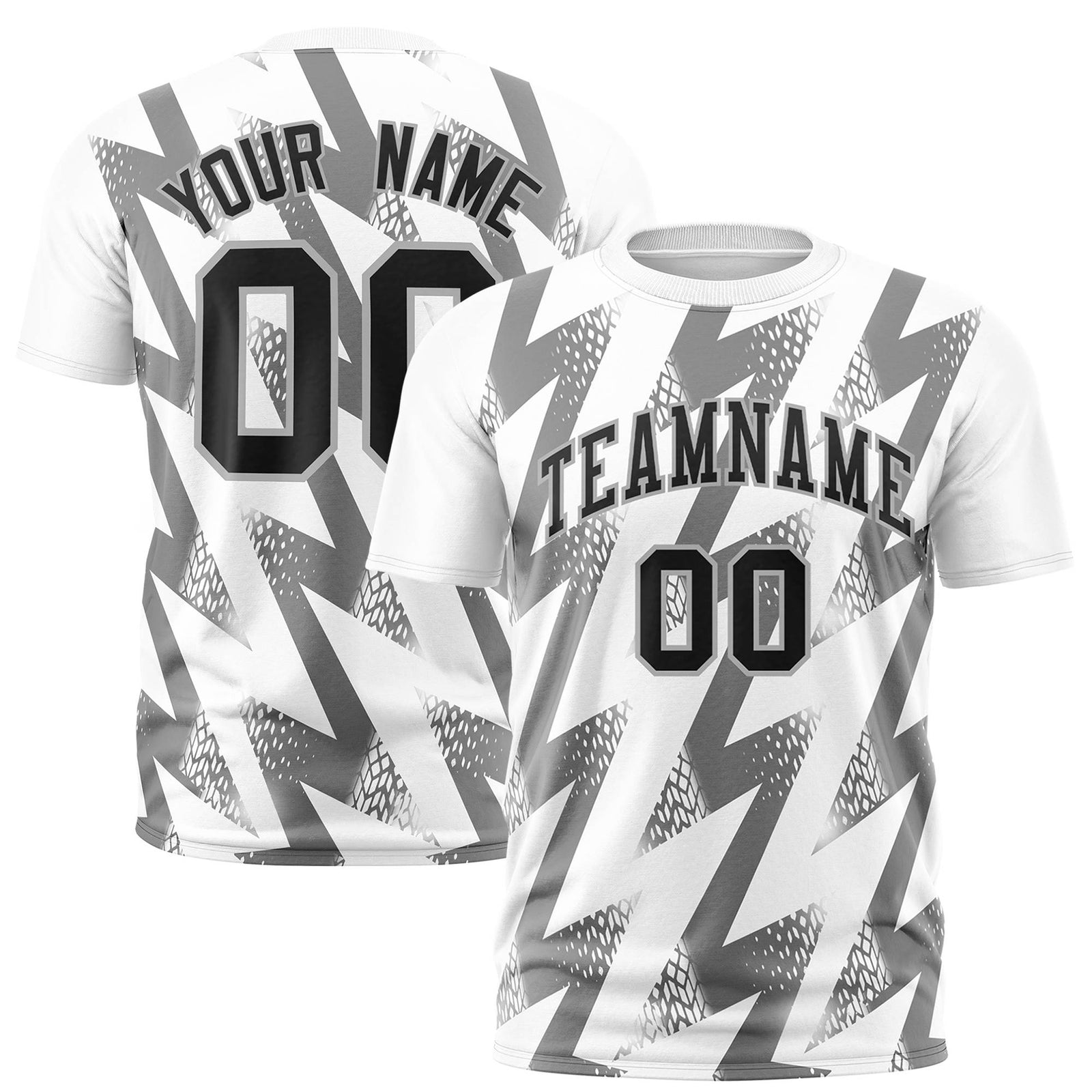 Custom White Crew neck Wheel Triangle Design Performance T-Shirt