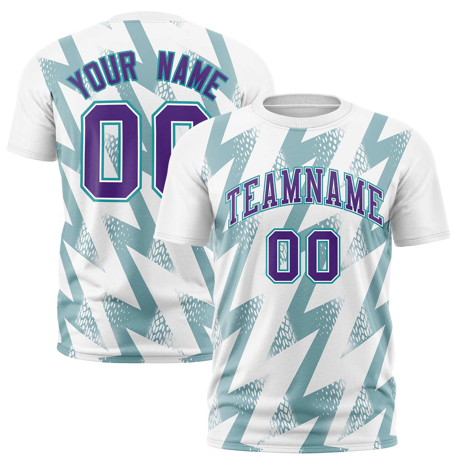 Custom White Crew neck Wheel Triangle Design Performance T-Shirt