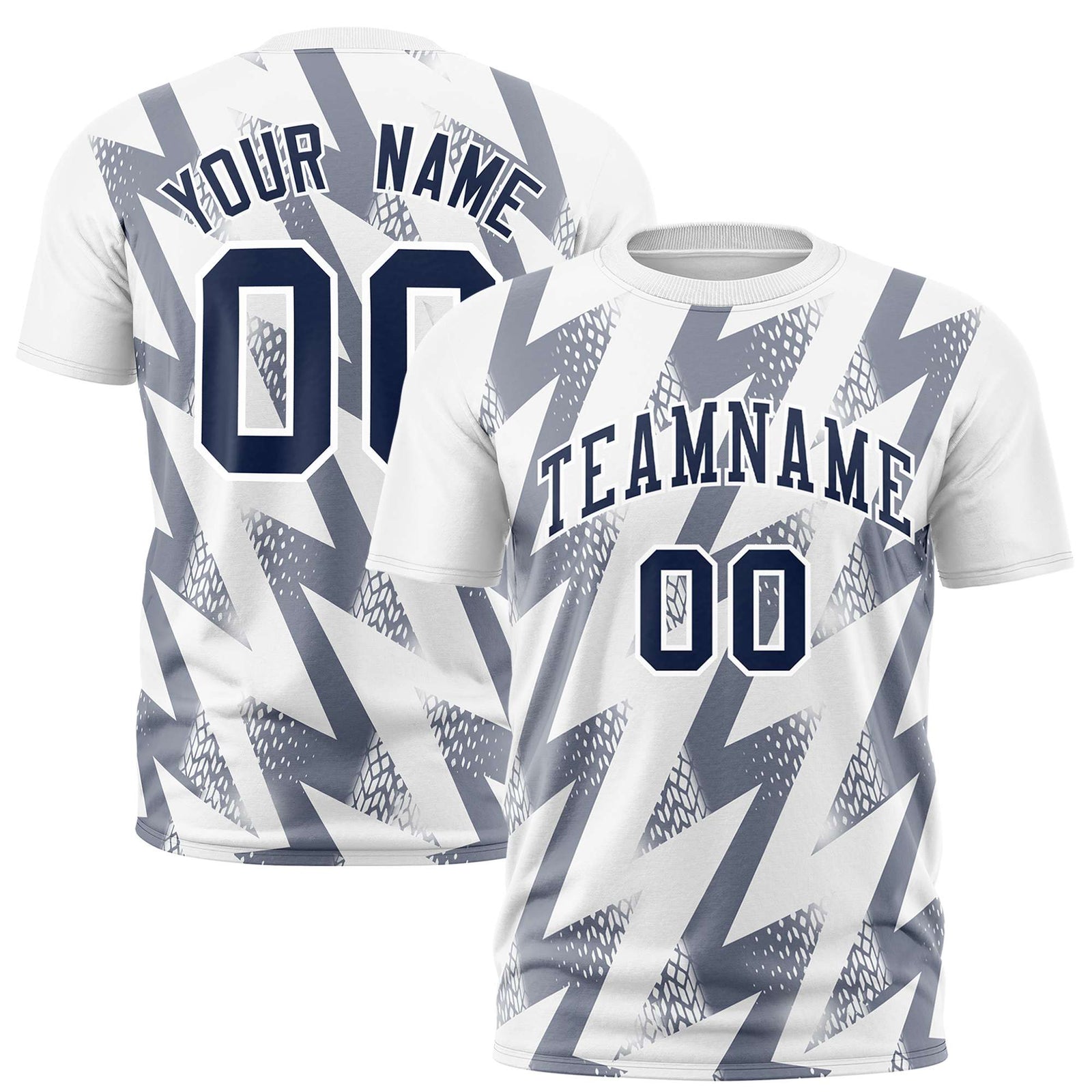 Custom White Crew neck Wheel Triangle Design Performance T-Shirt