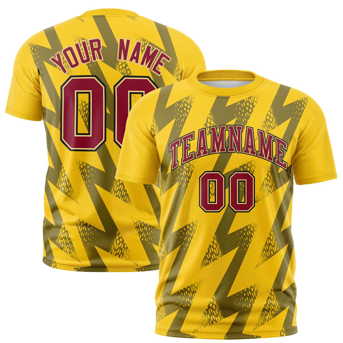 Custom Gold-01 Crew neck Wheel Triangle Design Performance T-Shirt