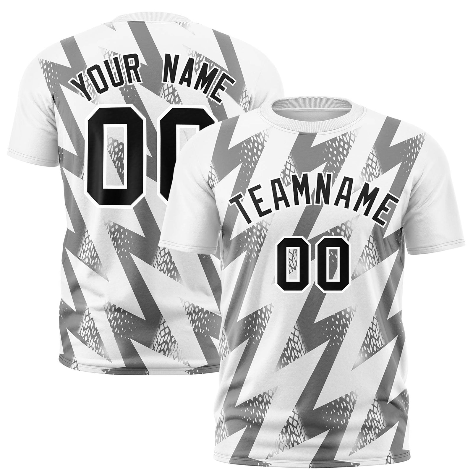 Custom White Crew neck Wheel Triangle Design Performance T-Shirt