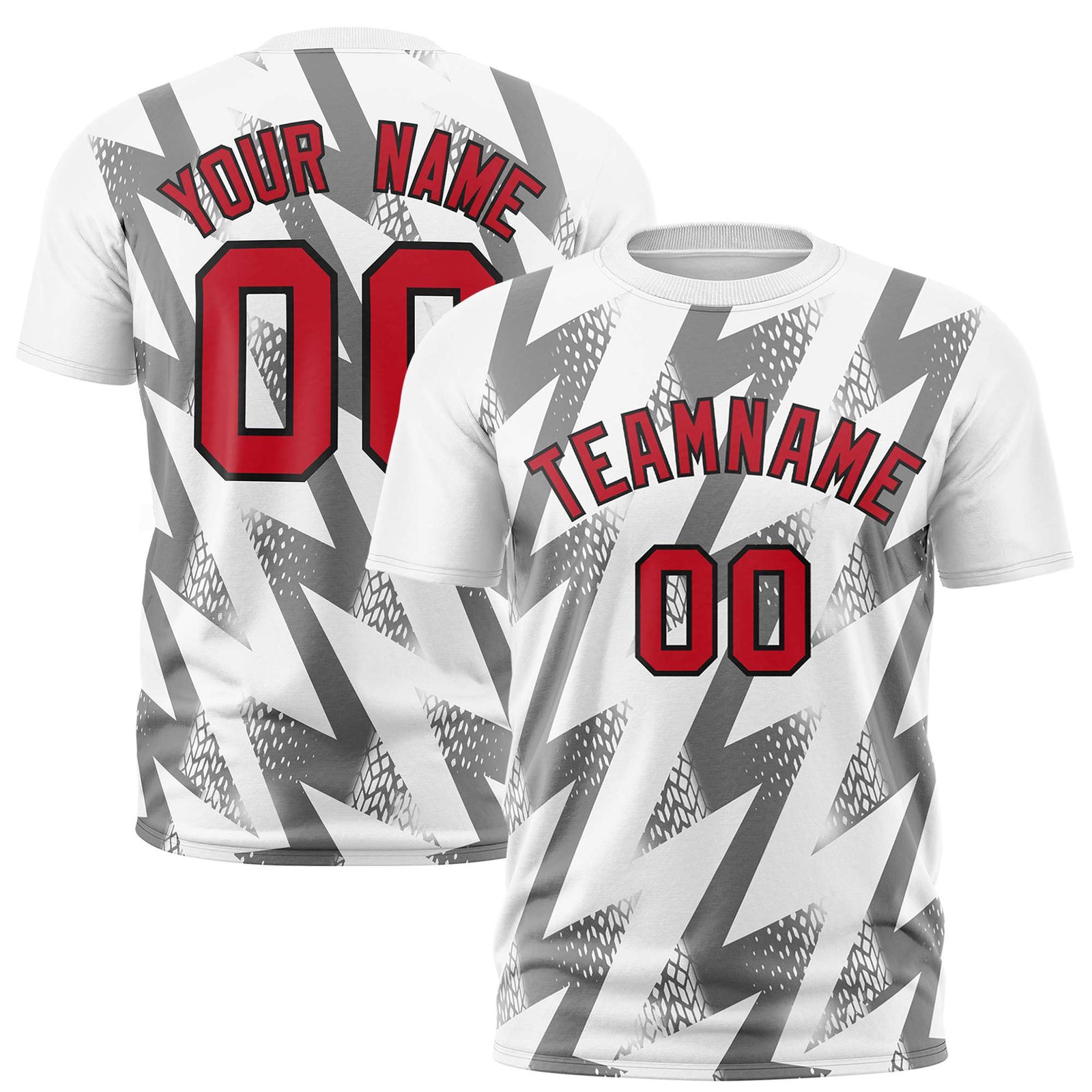 Custom White Crew neck Wheel Triangle Design Performance T-Shirt