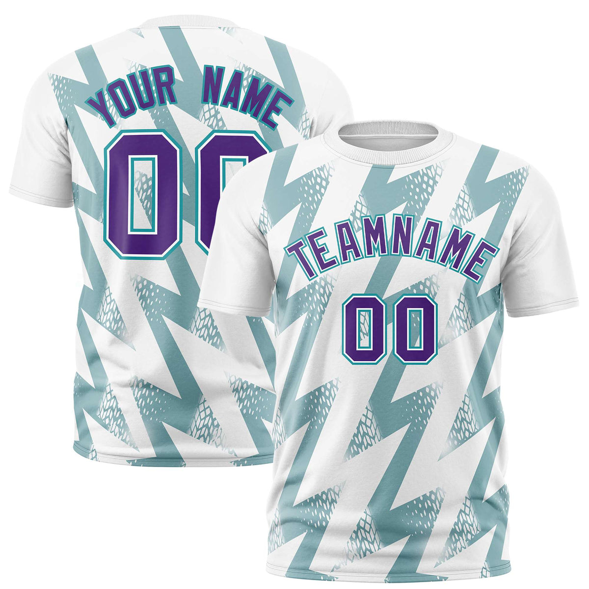 Custom White Crew neck Wheel Triangle Design Performance T-Shirt