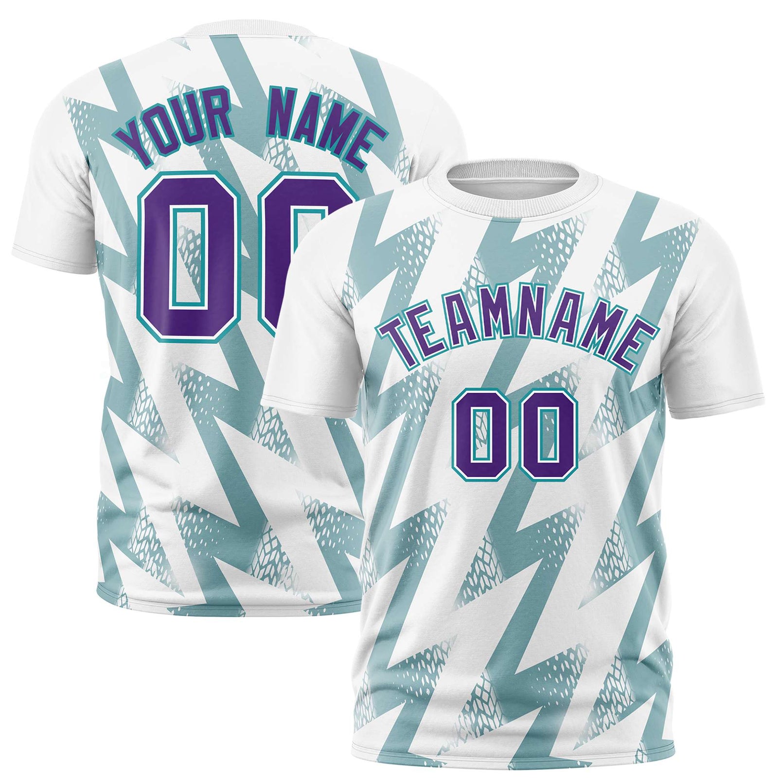 Custom White Crew neck Wheel Triangle Design Performance T-Shirt