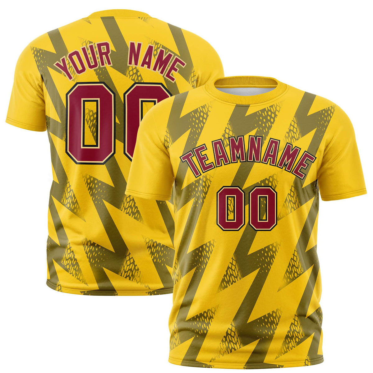 Custom Gold-01 Crew neck Wheel Triangle Design Performance T-Shirt