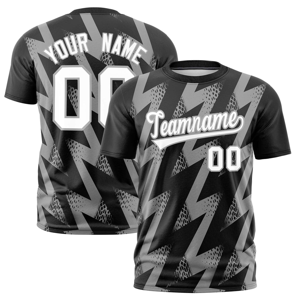 Custom Black Crew neck Wheel Triangle Design Performance T-Shirt