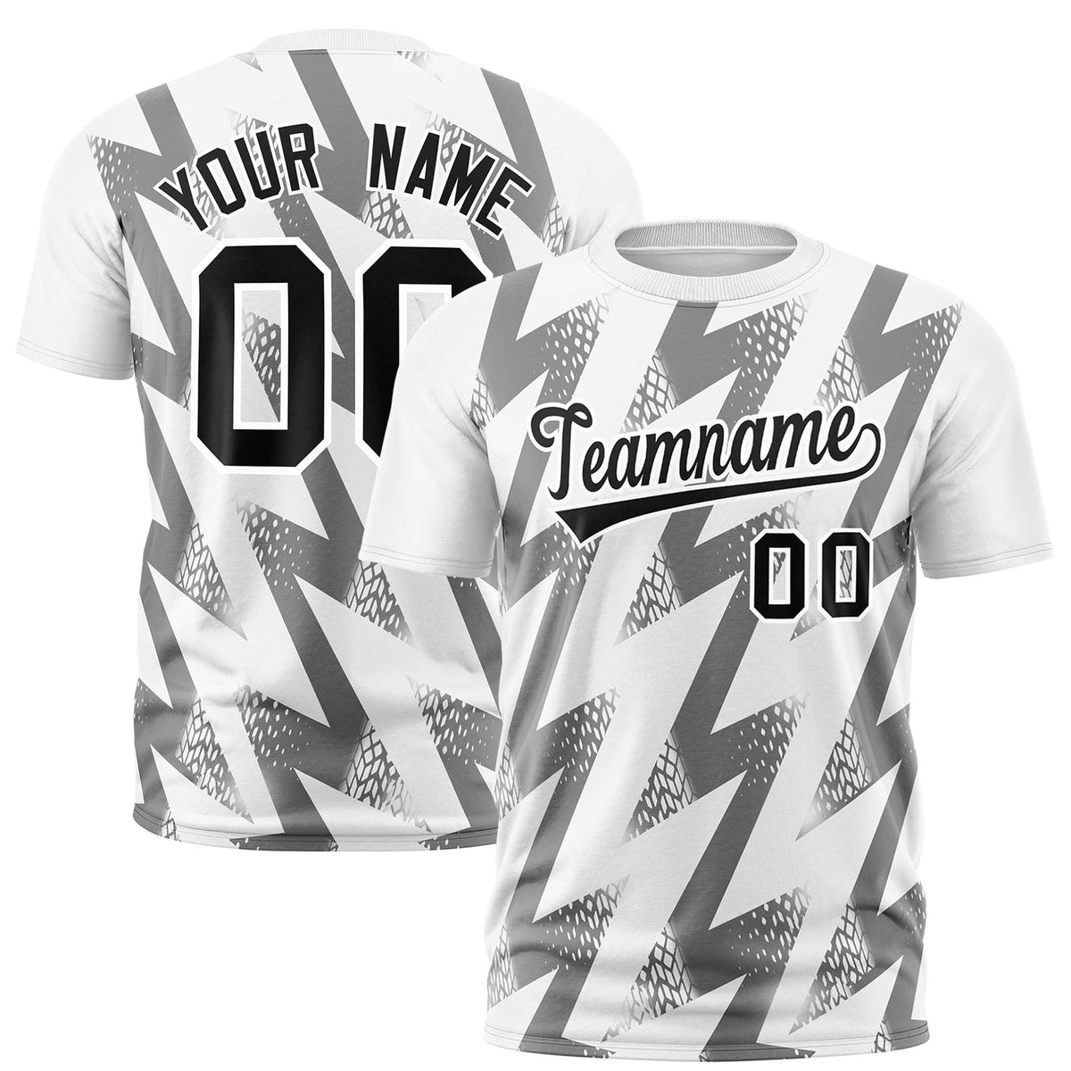 Custom White Crew neck Wheel Triangle Design Performance T-Shirt