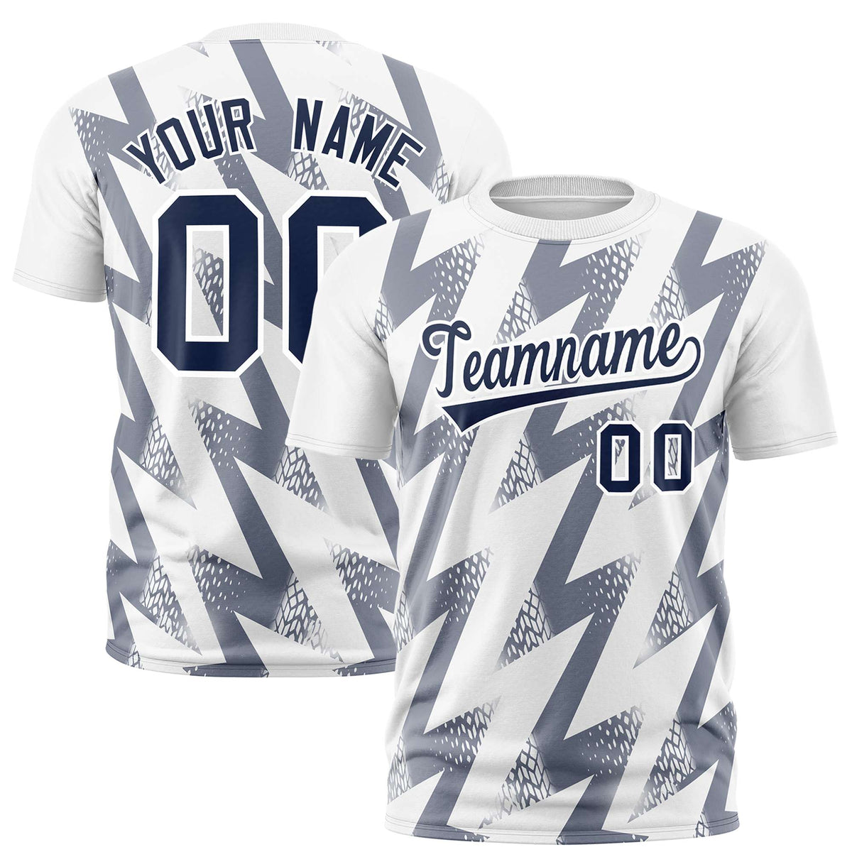 Custom White Crew neck Wheel Triangle Design Performance T-Shirt