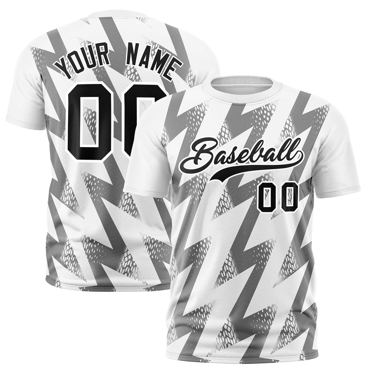 Custom White Crew neck Wheel Triangle Design Performance T-Shirt