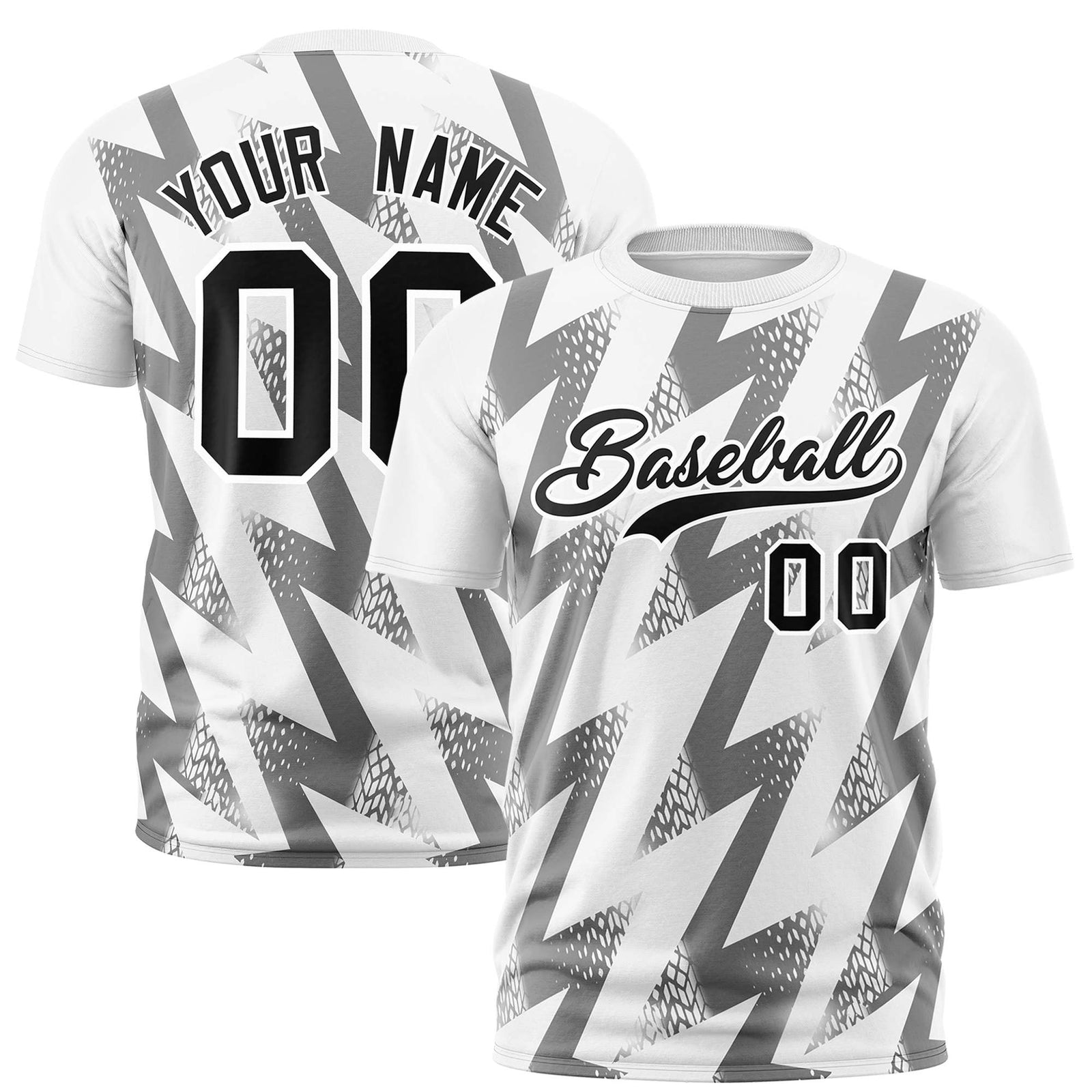 Custom White Crew neck Wheel Triangle Design Performance T-Shirt