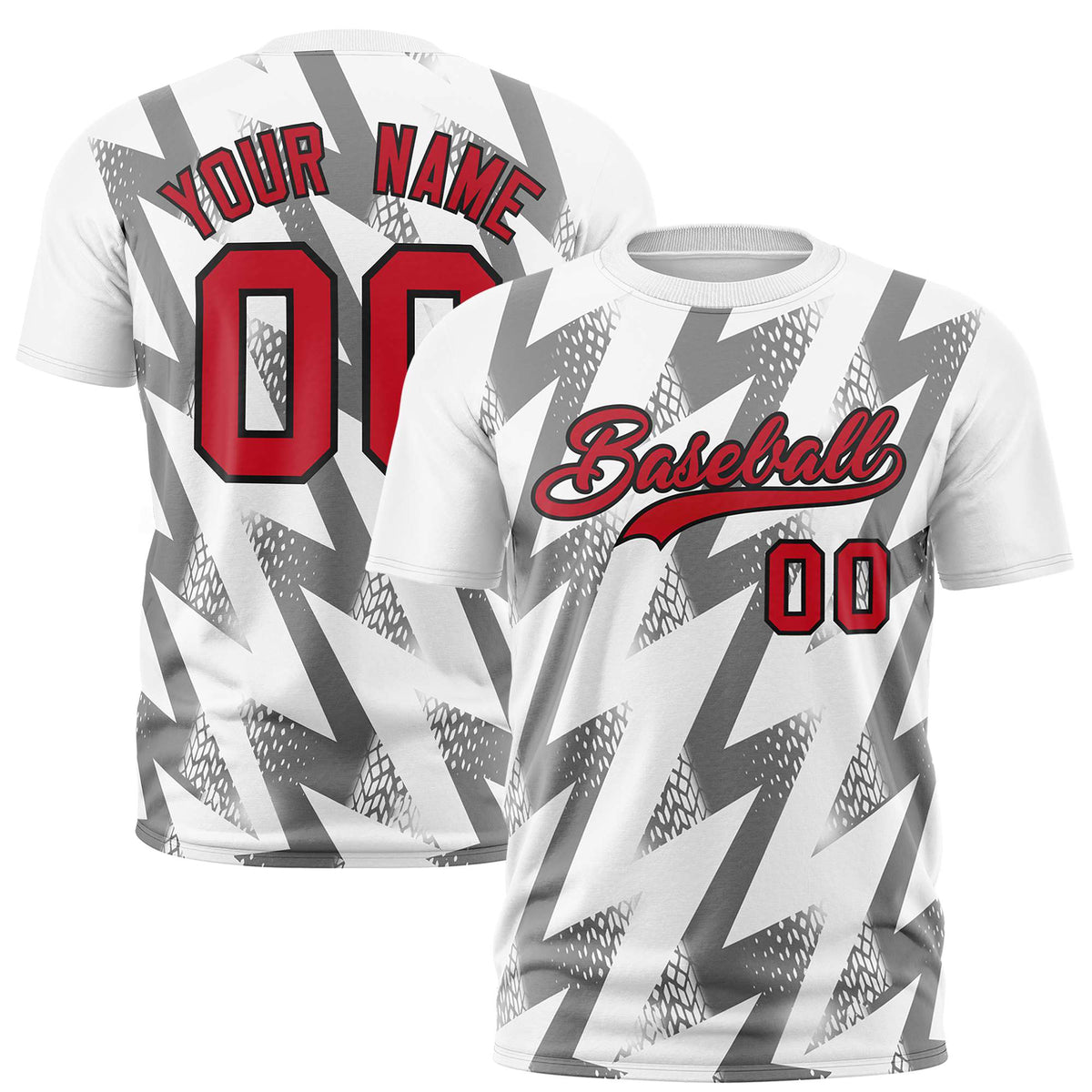 Custom White Crew neck Wheel Triangle Design Performance T-Shirt