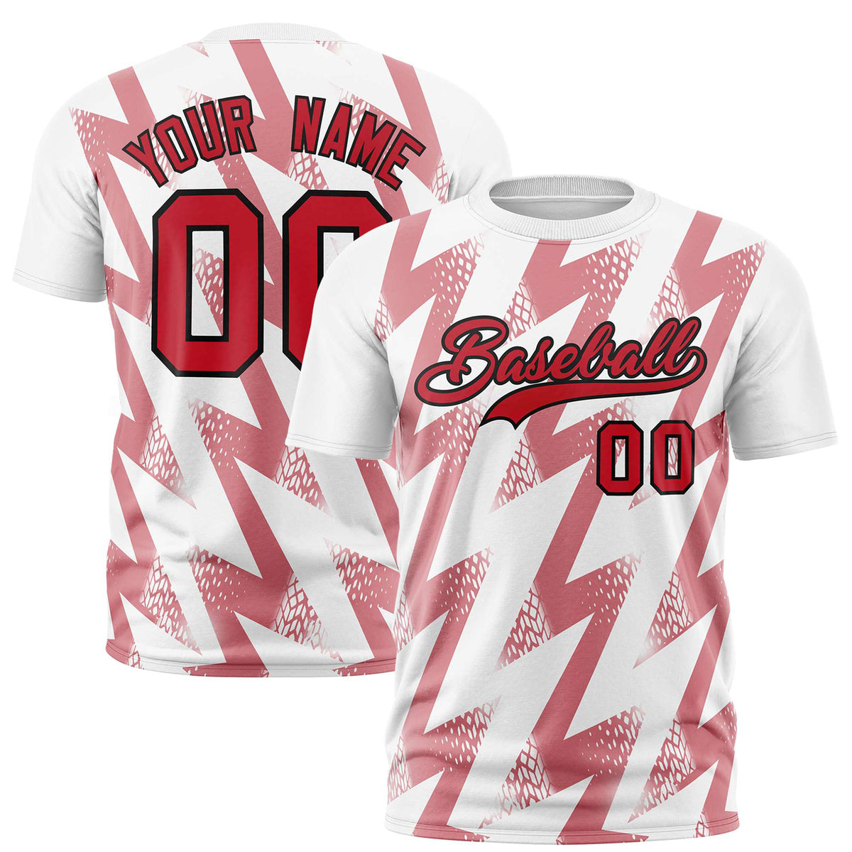 Custom White Crew neck Wheel Triangle Design Performance T-Shirt