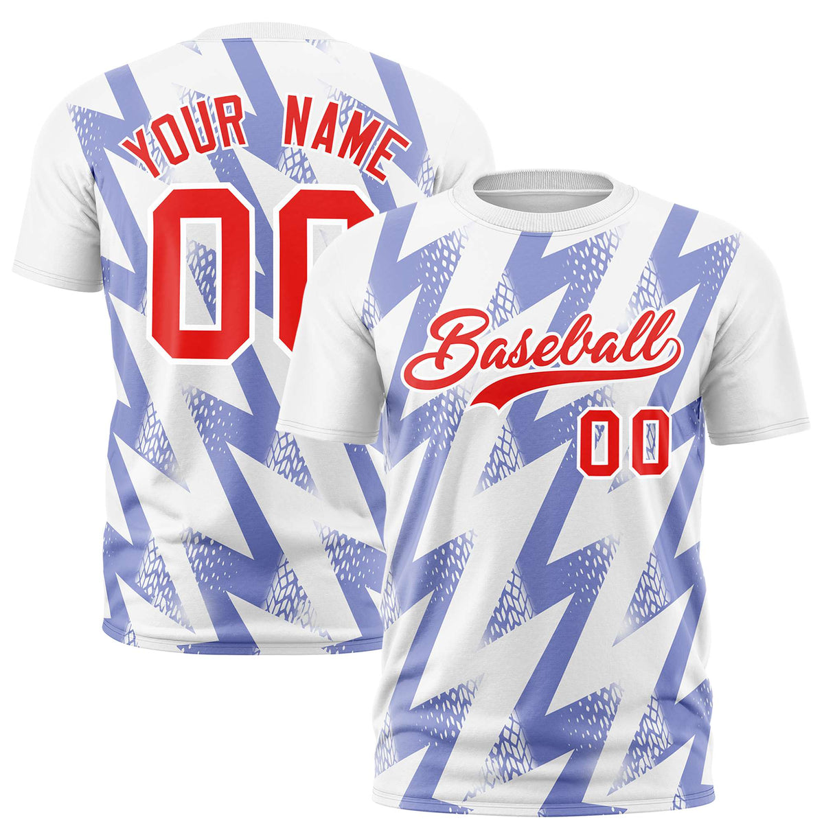 Custom White Crew neck Wheel Triangle Design Performance T-Shirt