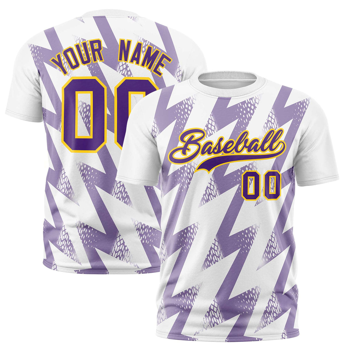 Custom White Crew neck Wheel Triangle Design Performance T-Shirt