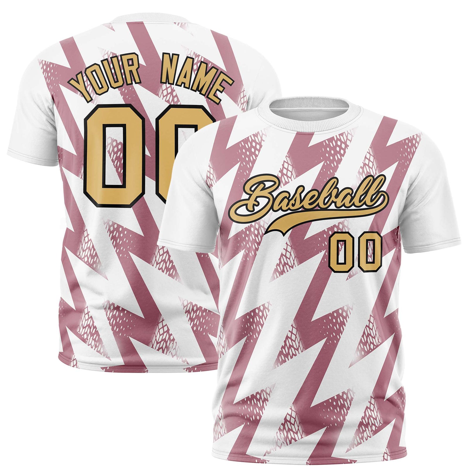 Custom White Crew neck Wheel Triangle Design Performance T-Shirt