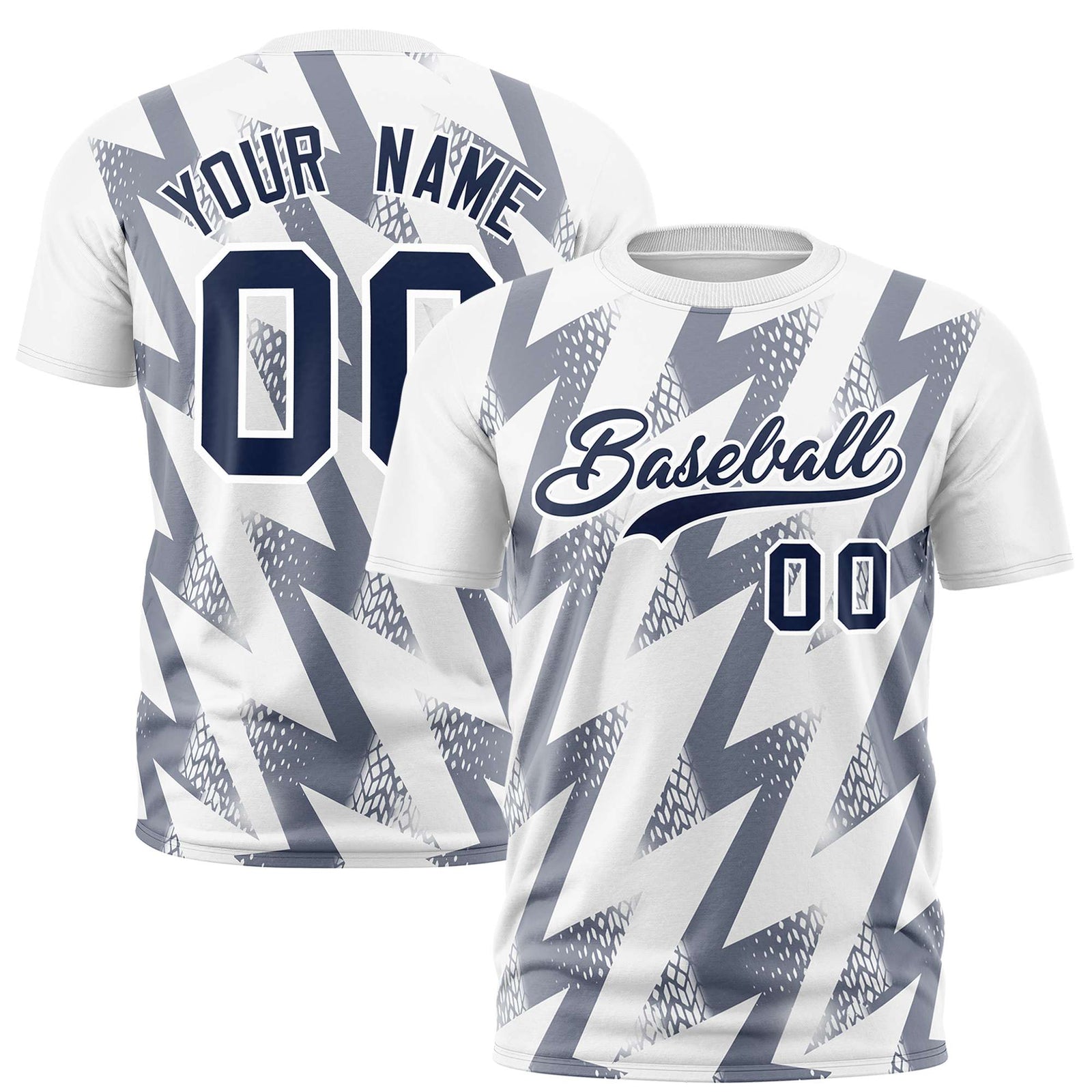 Custom White Crew neck Wheel Triangle Design Performance T-Shirt