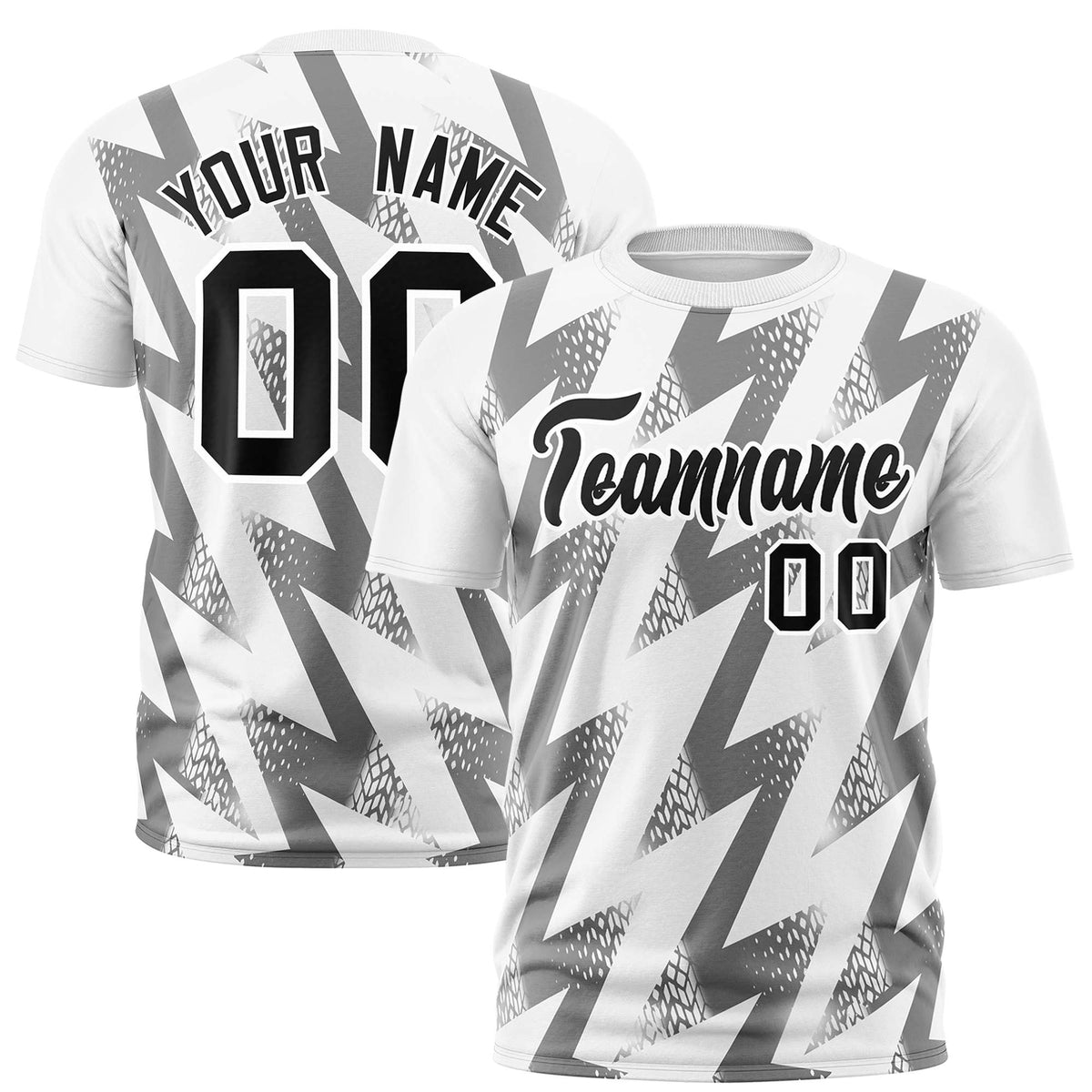 Custom White Crew neck Wheel Triangle Design Performance T-Shirt