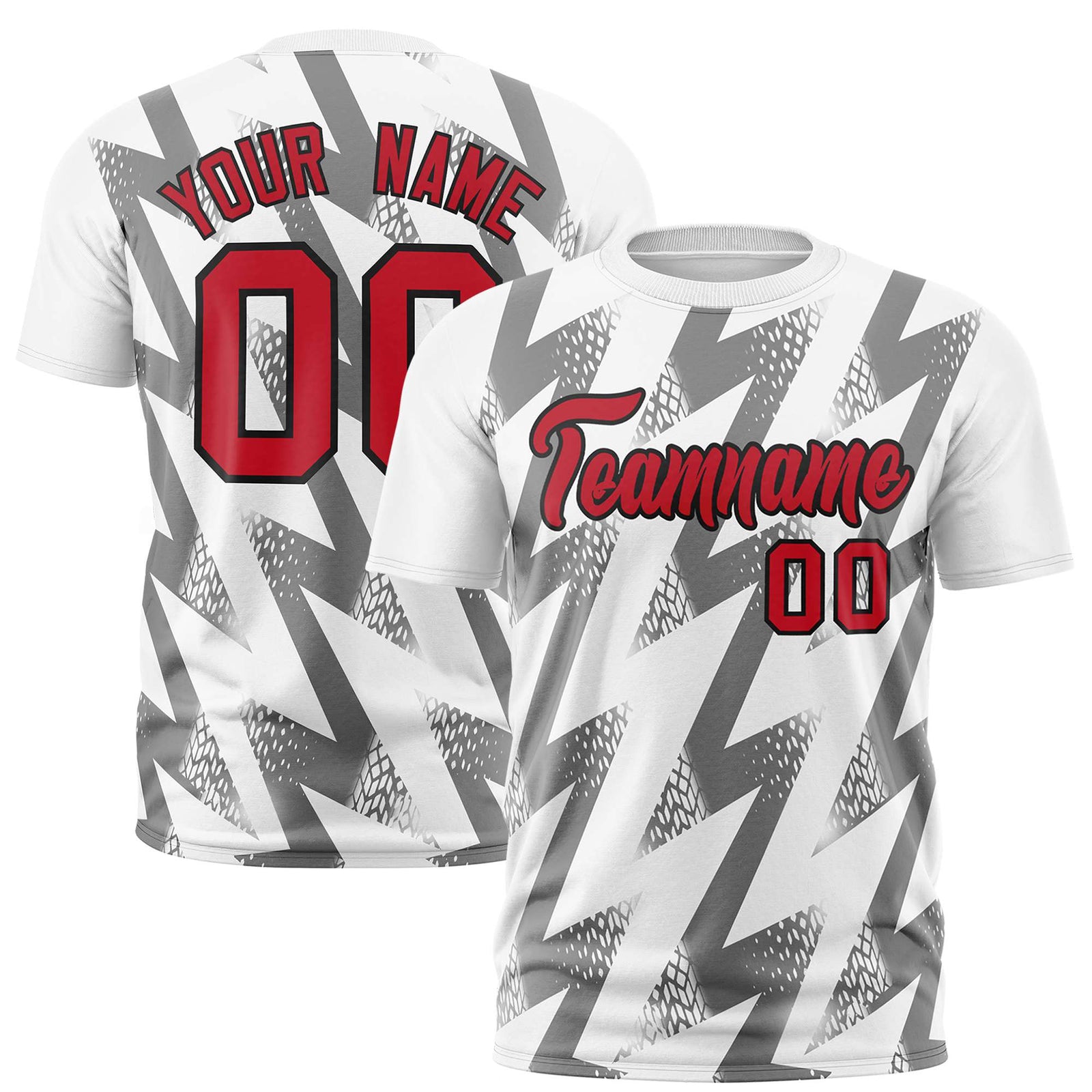 Custom White Crew neck Wheel Triangle Design Performance T-Shirt