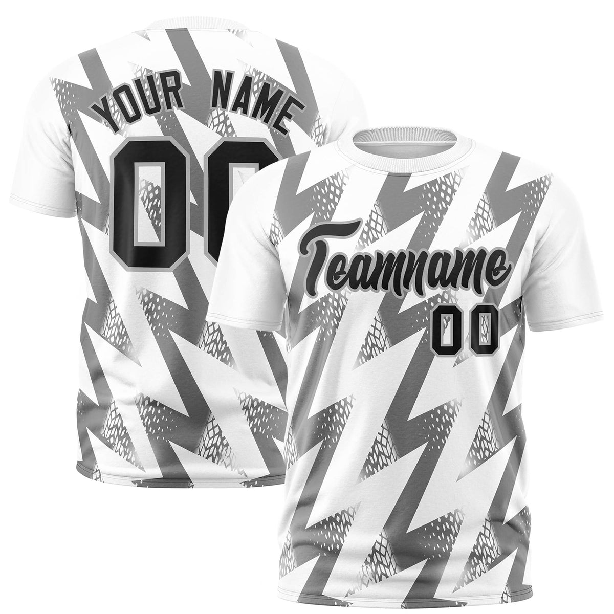 Custom White Crew neck Wheel Triangle Design Performance T-Shirt