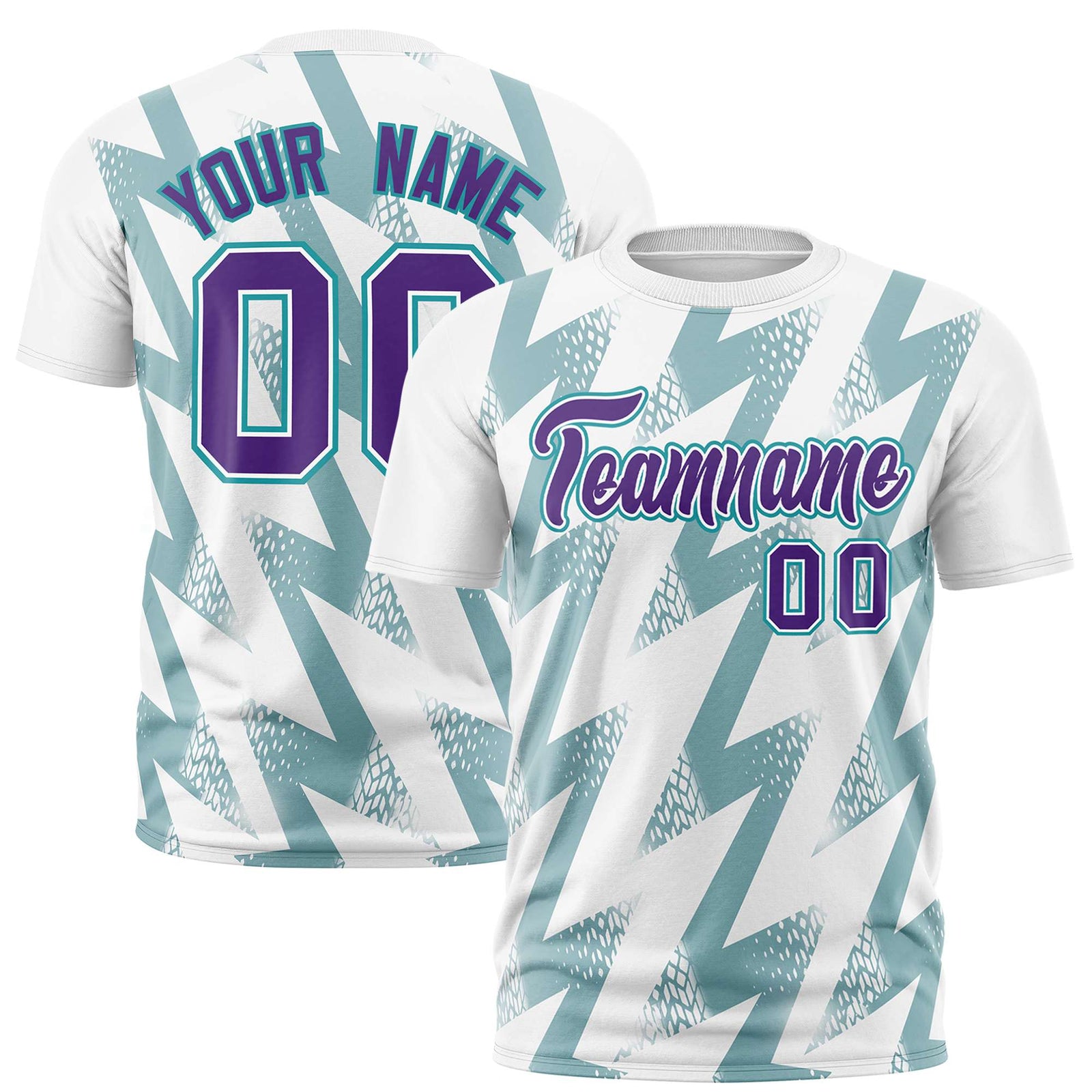 Custom White Crew neck Wheel Triangle Design Performance T-Shirt