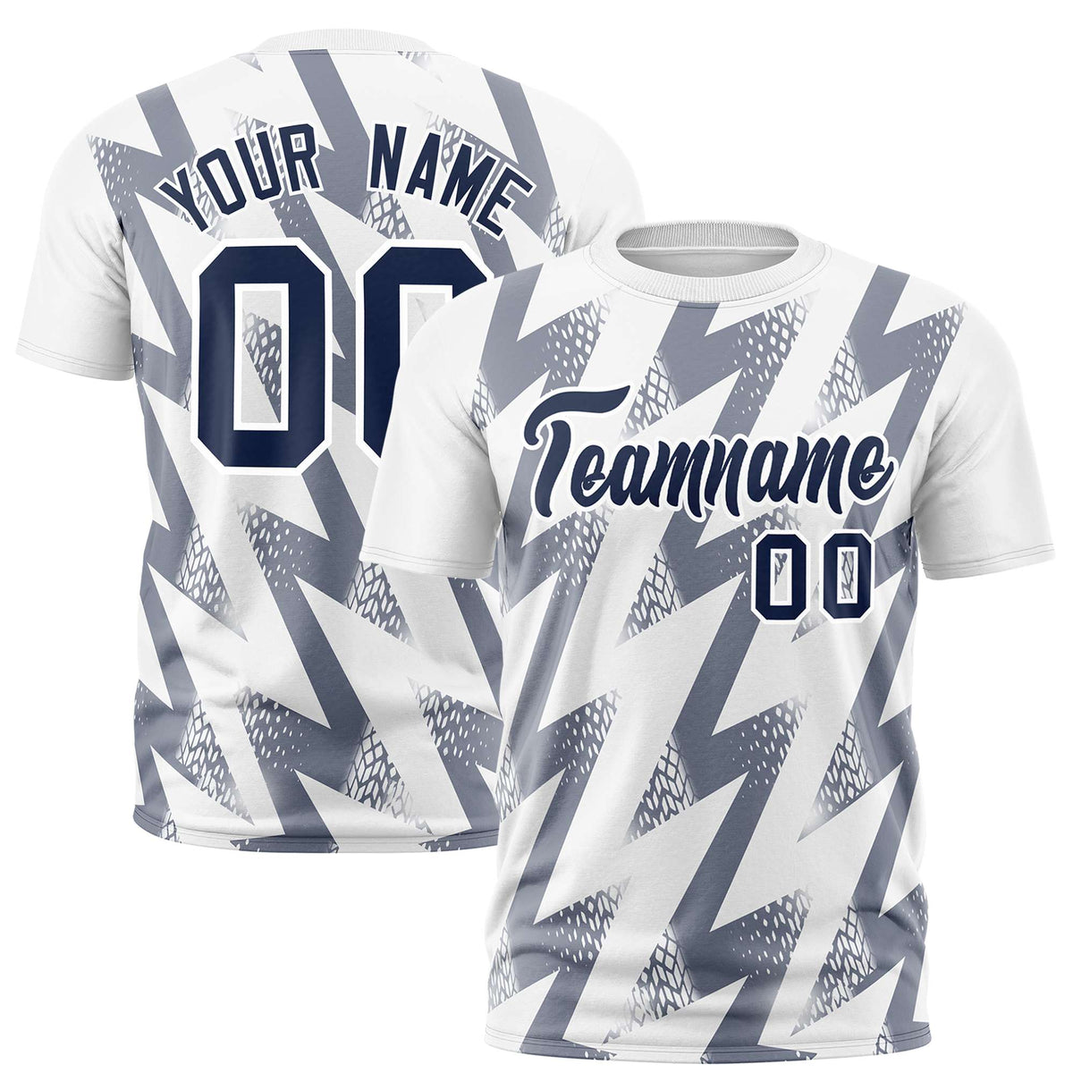 Custom White Crew neck Wheel Triangle Design Performance T-Shirt