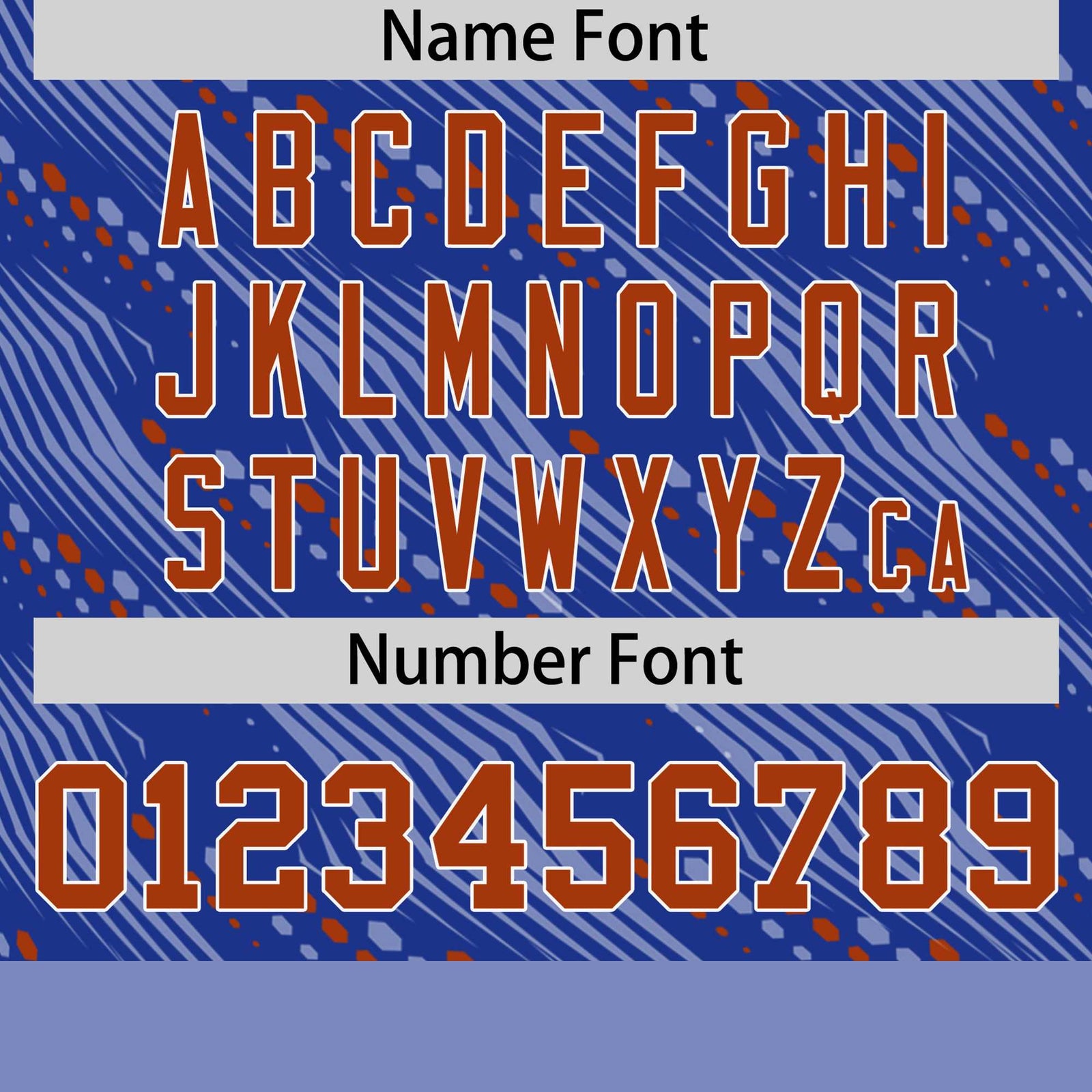 Custom Royal Blue Texas Orange Personalized Dotted Line Graffiti Pattern Performance T-Shirt