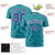 Custom Aqua Purple Personalized Dotted Line Graffiti Pattern Performance T-Shirt