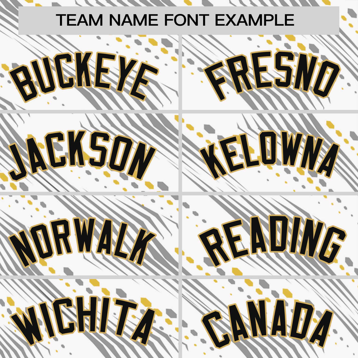 Custom White Black-Old Gold Personalized Dotted Line Graffiti Pattern Performance T-Shirt