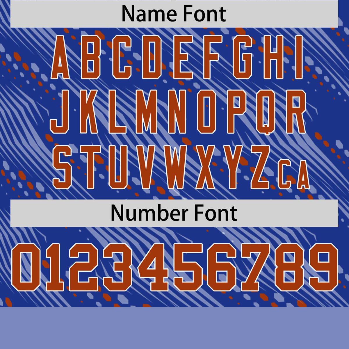 Custom Royal Blue Texas Orange Personalized Dotted Line Graffiti Pattern Performance T-Shirt