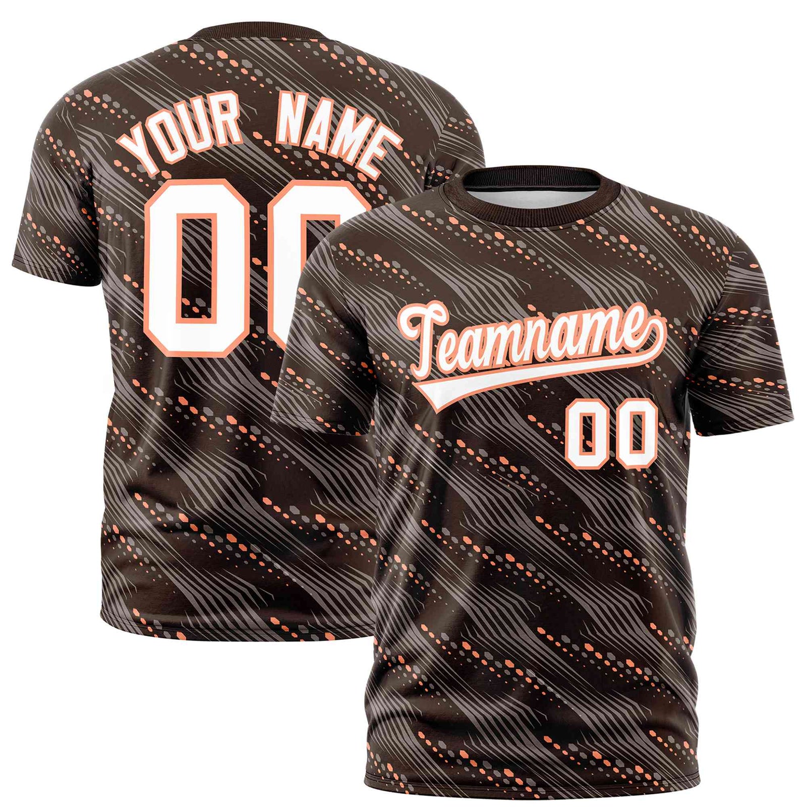 Custom Black Light Pink Personalized Dotted Line Graffiti Pattern Performance T-Shirt