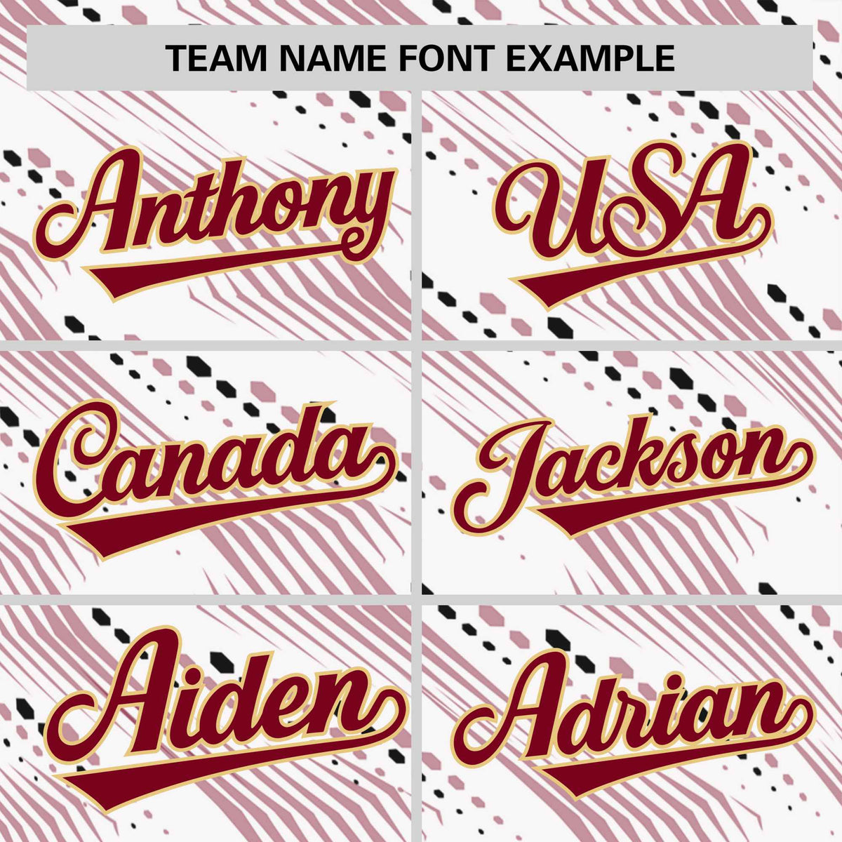 Custom White Black-Red Personalized Dotted Line Graffiti Pattern Performance T-Shirt