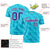 Custom Aqua Purple Personalized Dotted Line Graffiti Pattern Performance T-Shirt