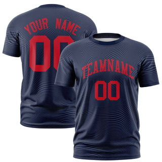 Camiseta deportiva personalizada con diseño de cuerda floja en color rojo marino - Estilo 1