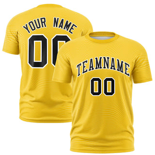 Custom Gold01 Black Personalized High Wire Pattern Performance T-Shirt - Style 1