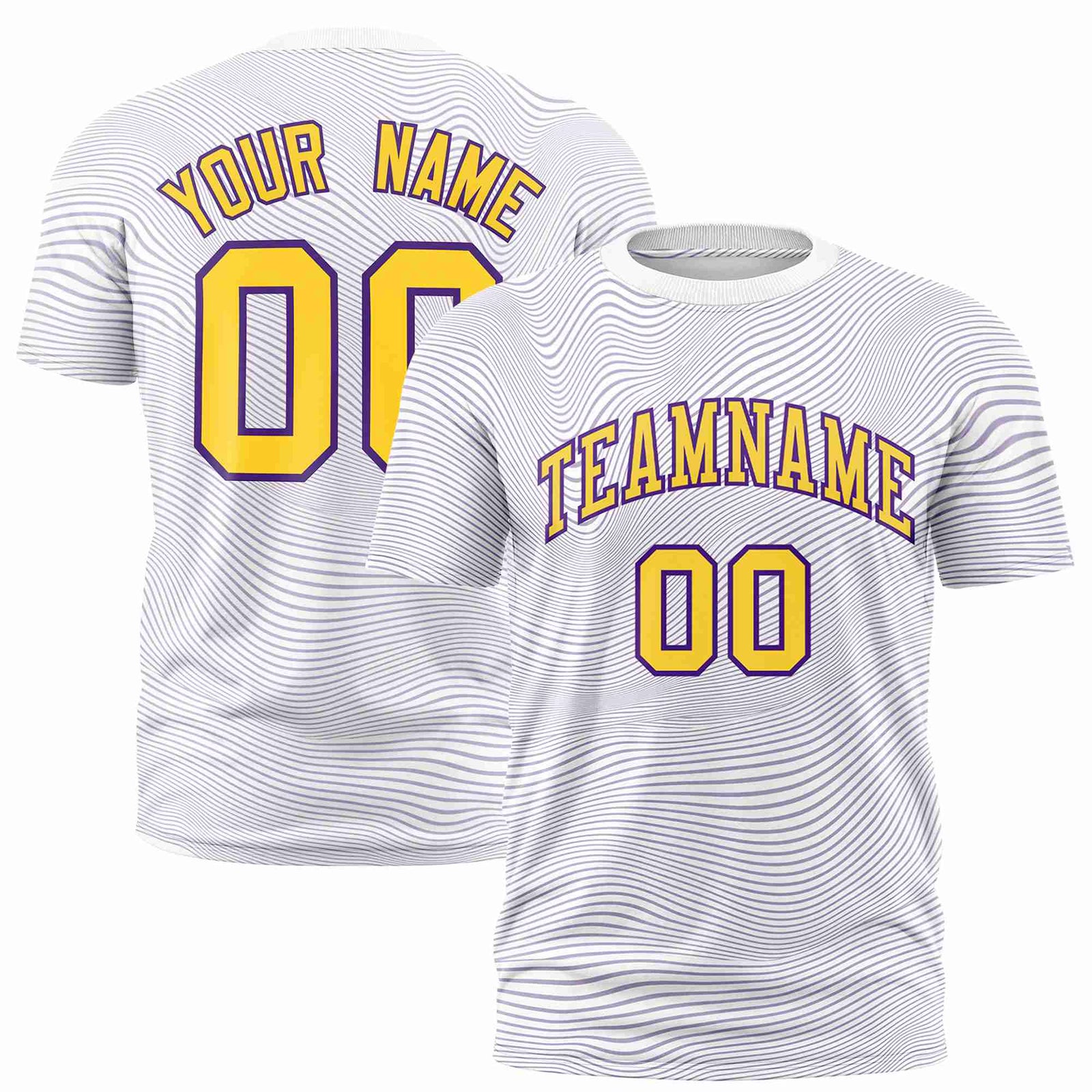 Custom White Gold01 Personalized High Wire Pattern Performance T-Shirt