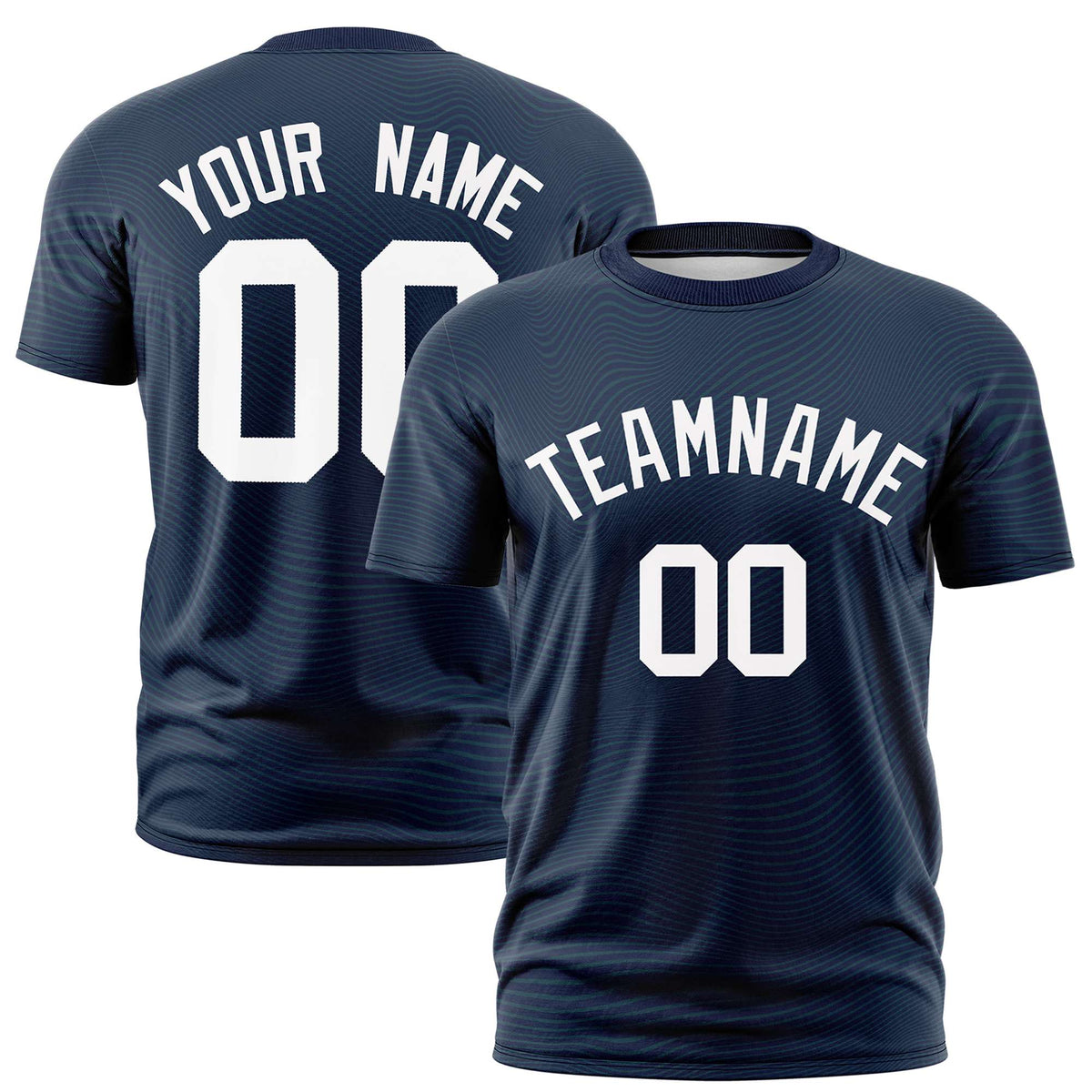 Custom Navy White Personalized High Wire Pattern Performance T-Shirt