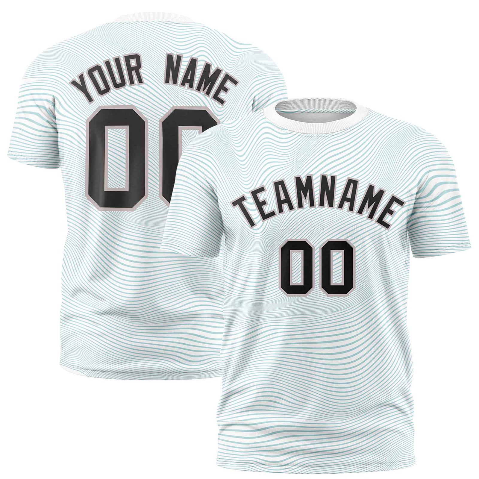 Custom White Black Personalized High Wire Pattern Performance T-Shirt