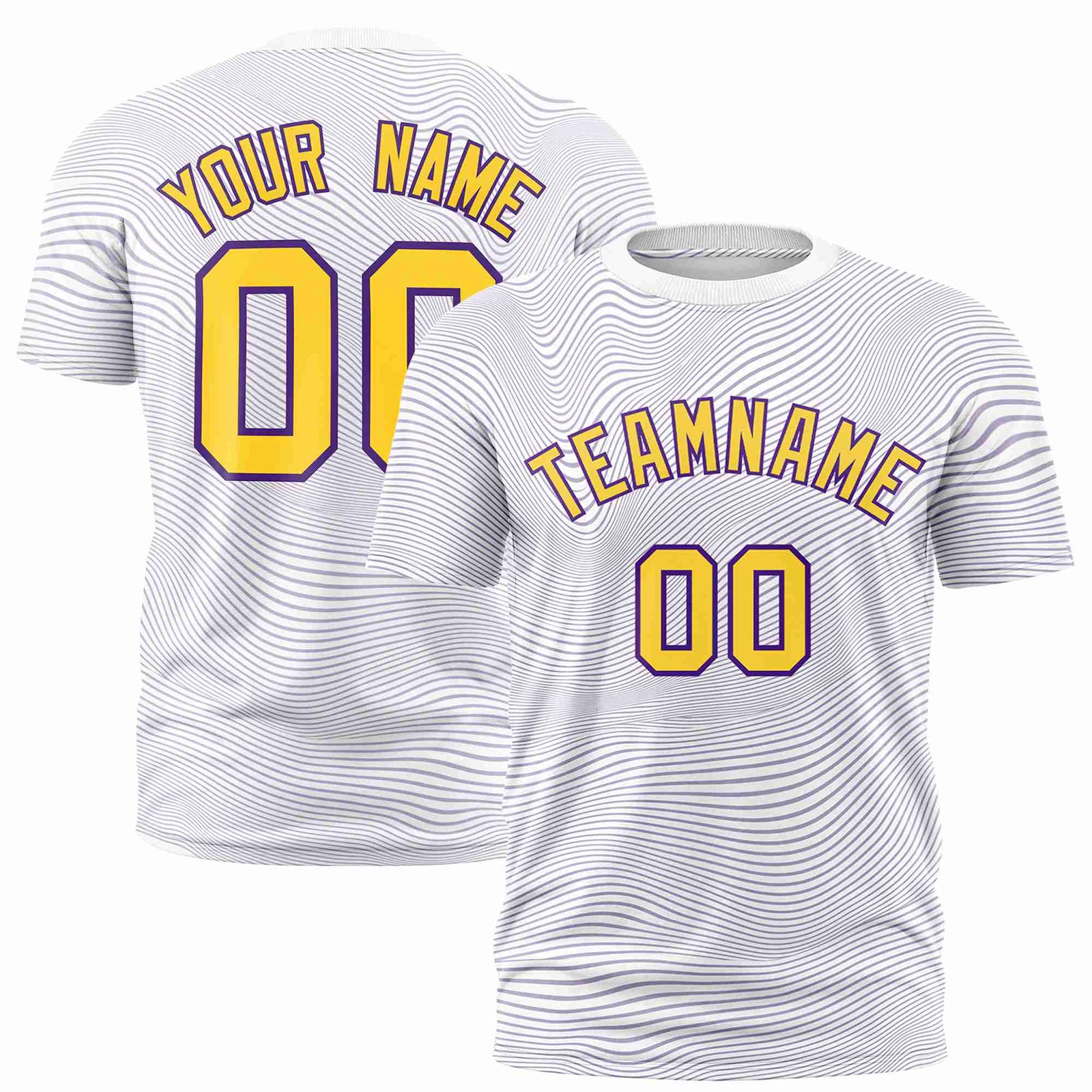 Custom White Gold01 Personalized High Wire Pattern Performance T-Shirt