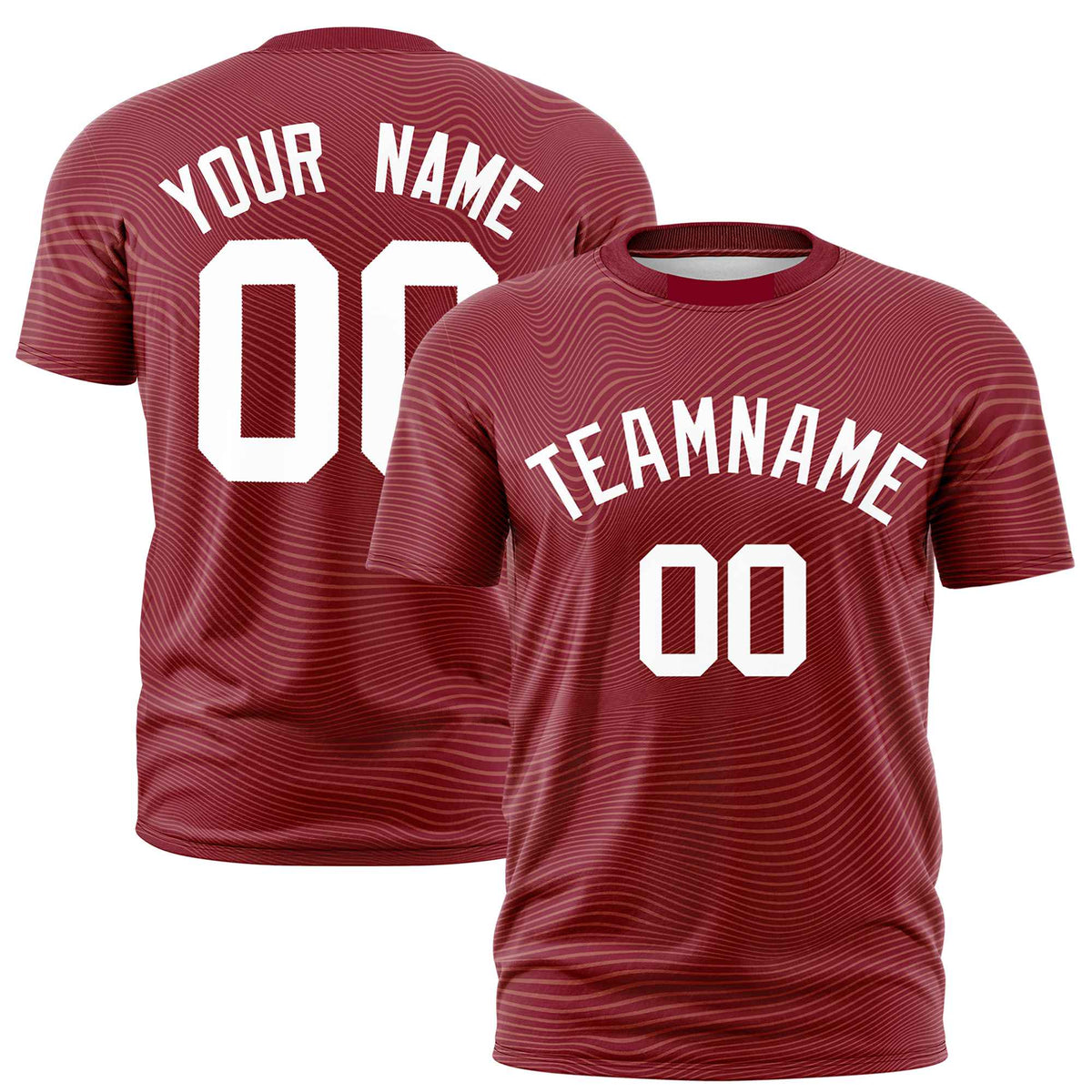 Custom Crimson White Personalized High Wire Pattern Performance T-Shirt