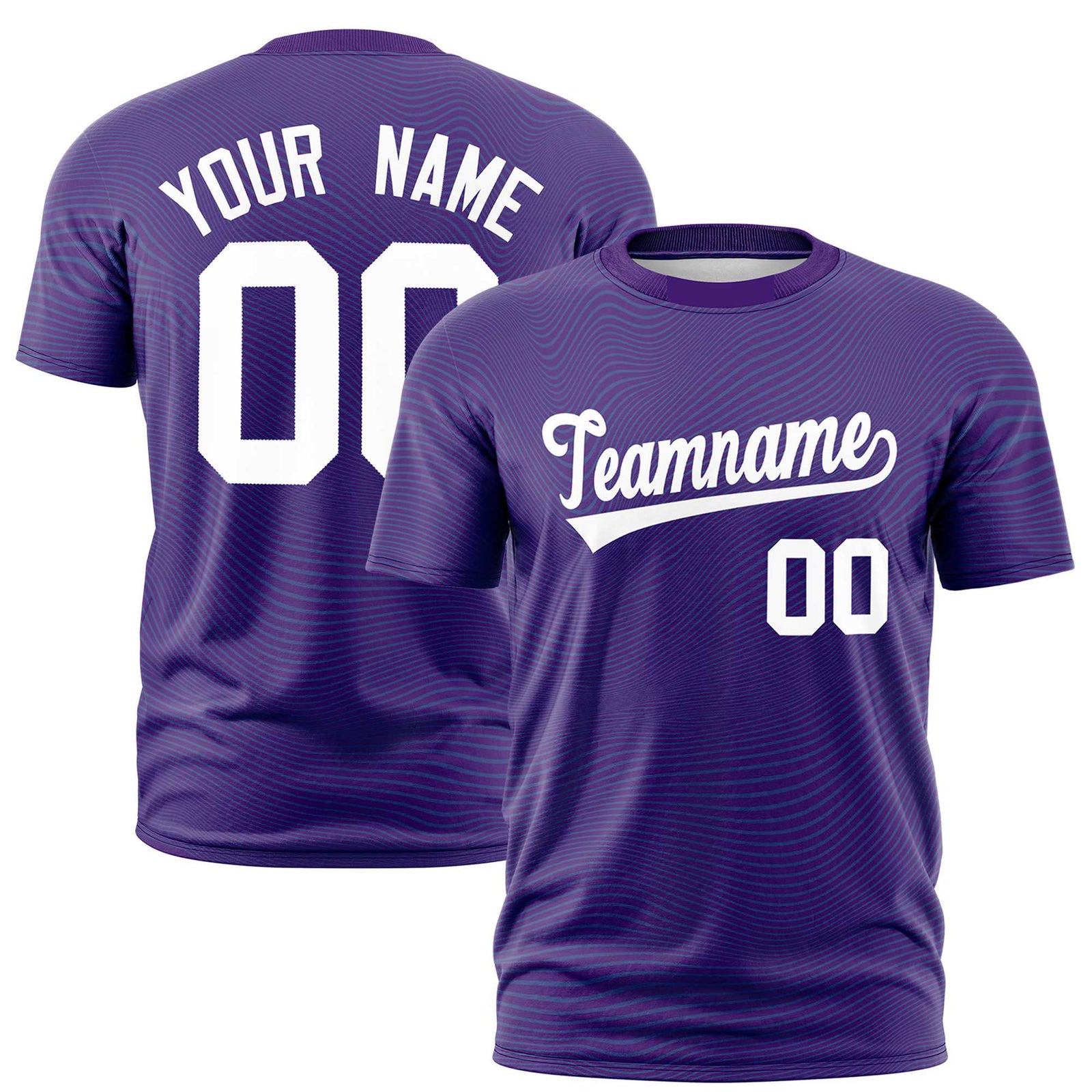 Custom Purple White Personalized High Wire Pattern Performance T-Shirt