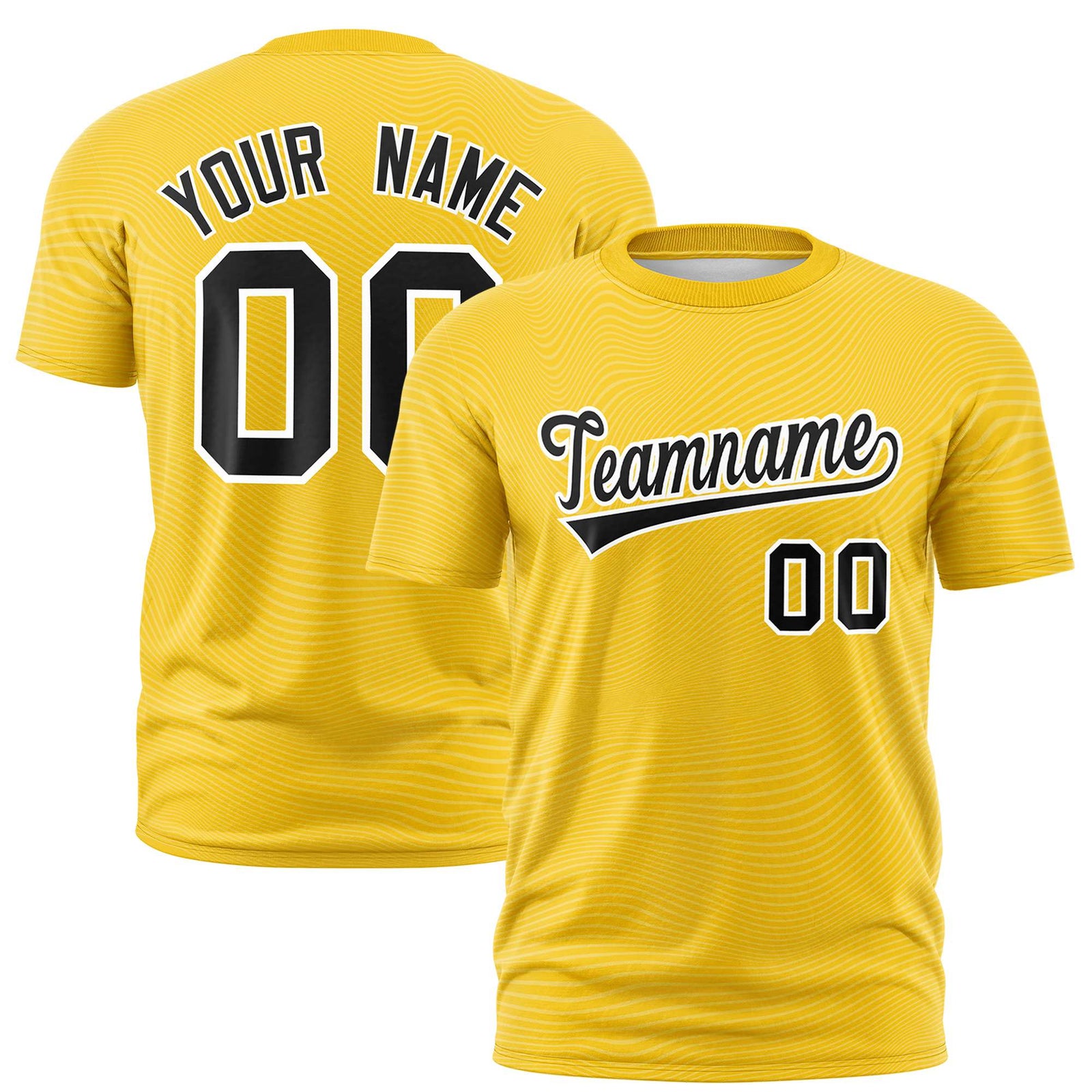 Custom Gold01 Black Personalized High Wire Pattern Performance T-Shirt