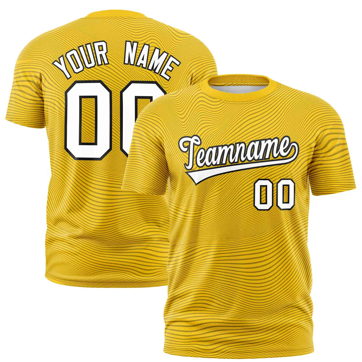 Custom Gold01 White Personalized High Wire Pattern Performance T-Shirt