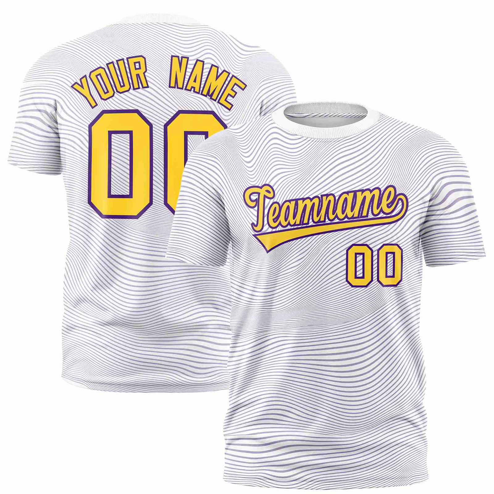 Custom White Gold01 Personalized High Wire Pattern Performance T-Shirt