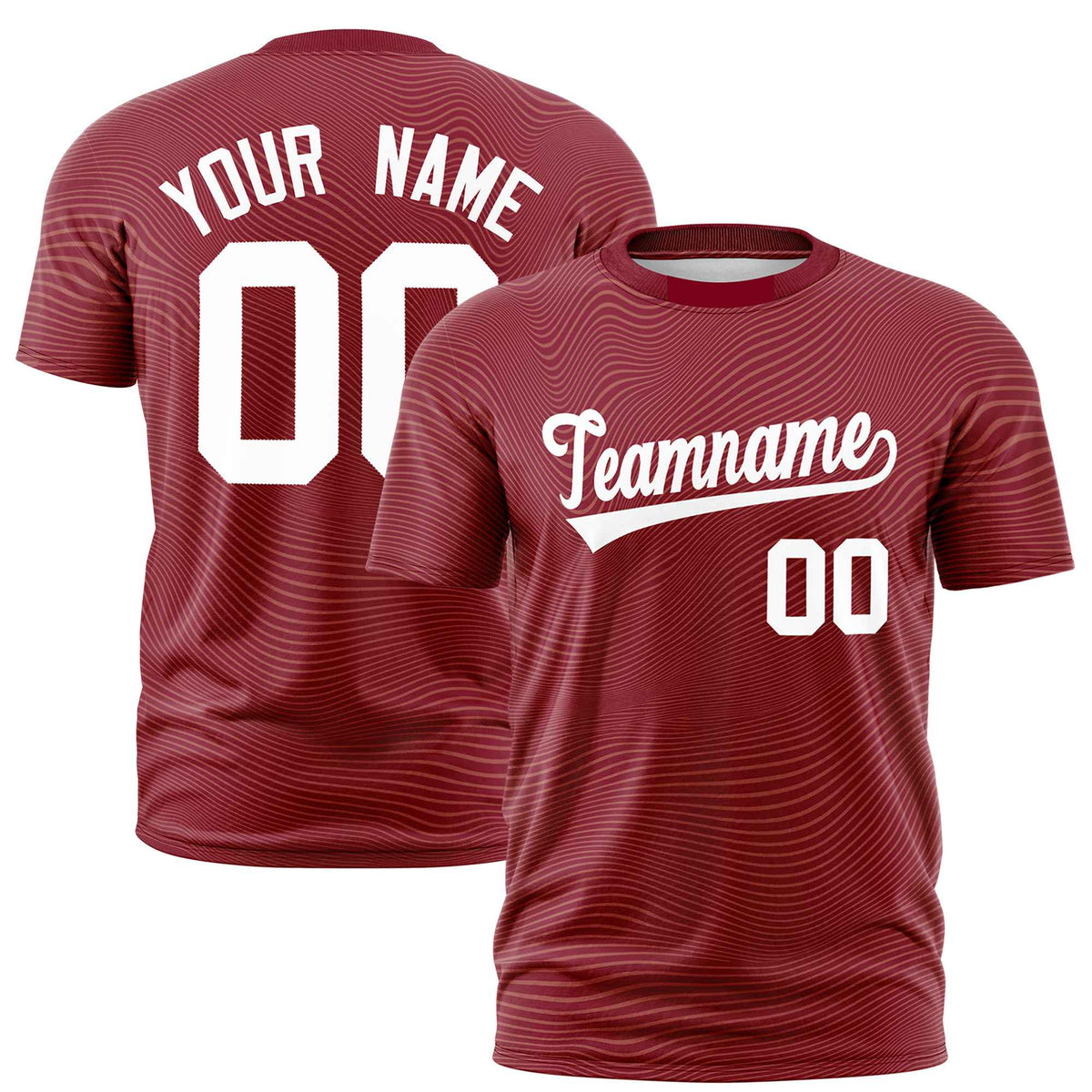 Custom Crimson White Personalized High Wire Pattern Performance T-Shirt