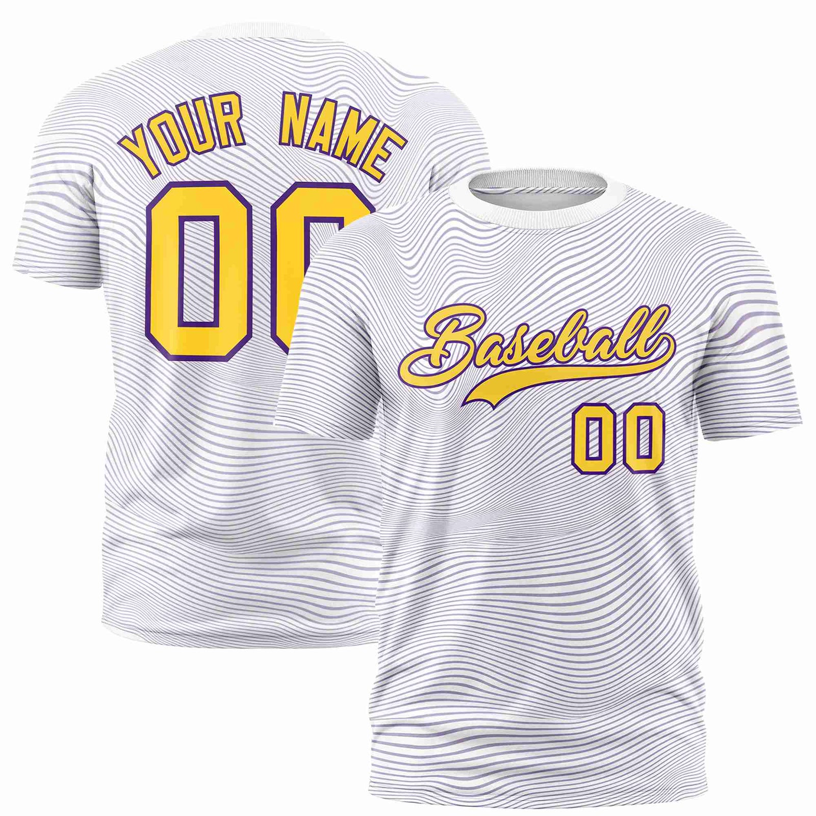 Custom White Gold01 Personalized High Wire Pattern Performance T-Shirt