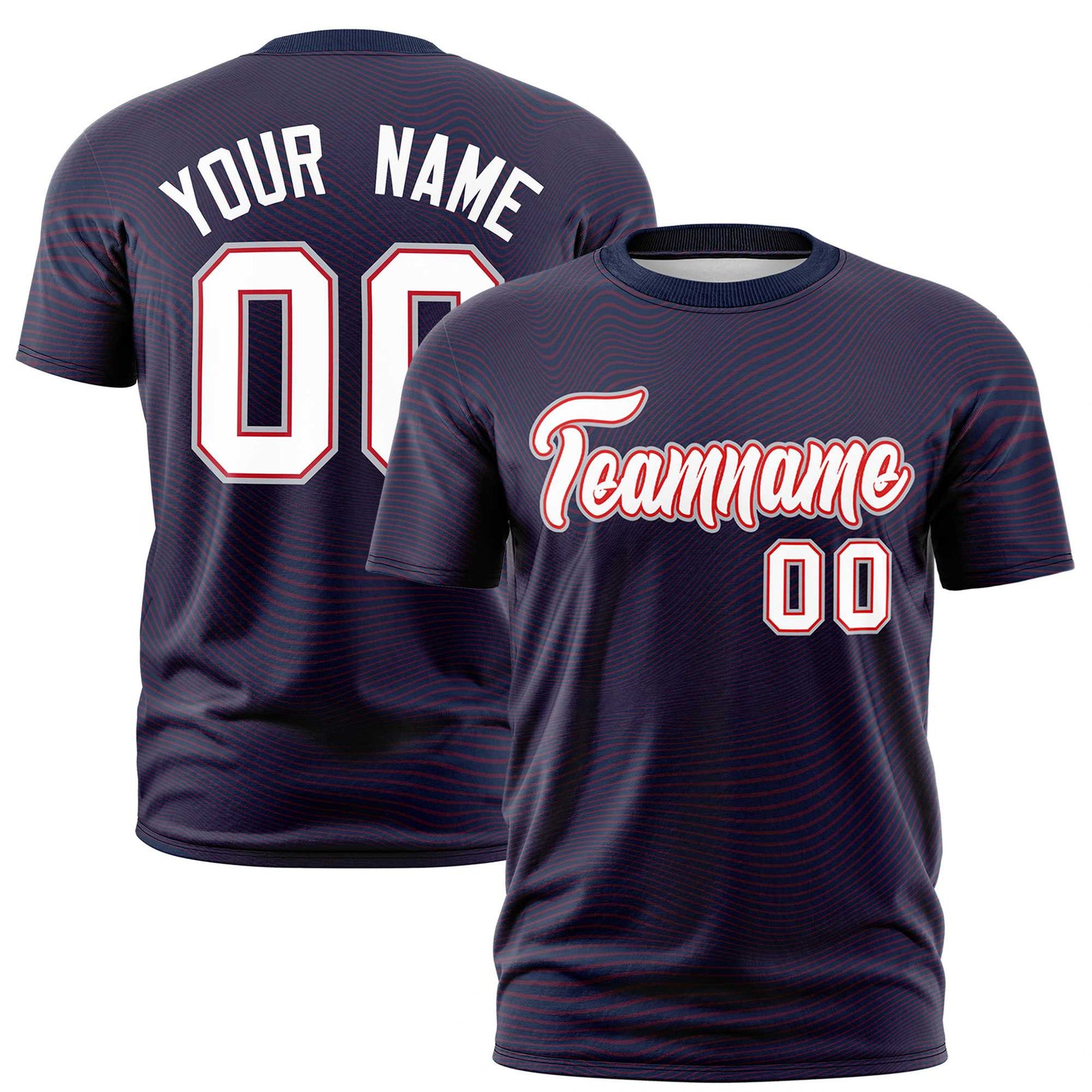 Custom Navy White Personalized High Wire Pattern Performance T-Shirt