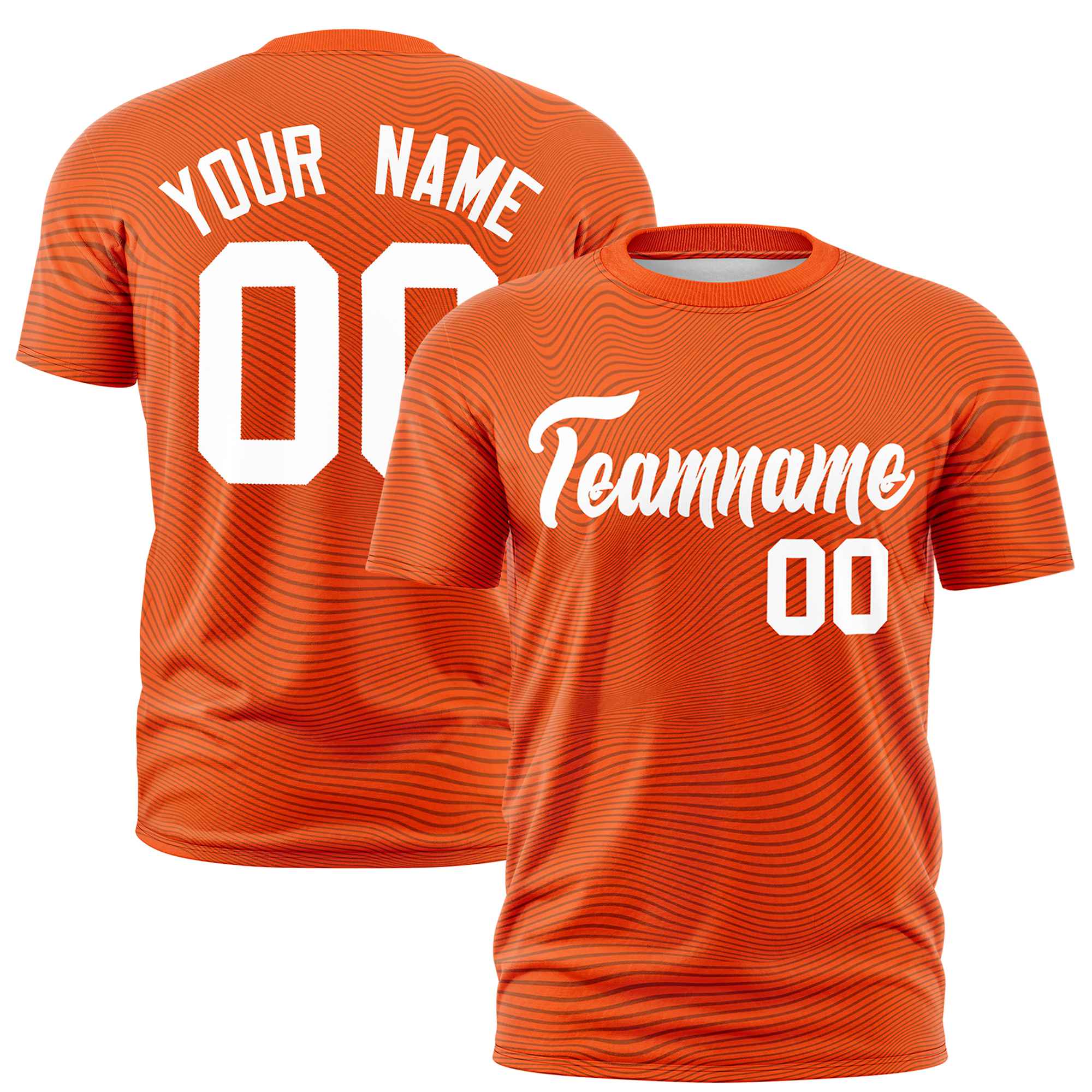 Custom Orange White Personalized High Wire Pattern Performance T-Shirt