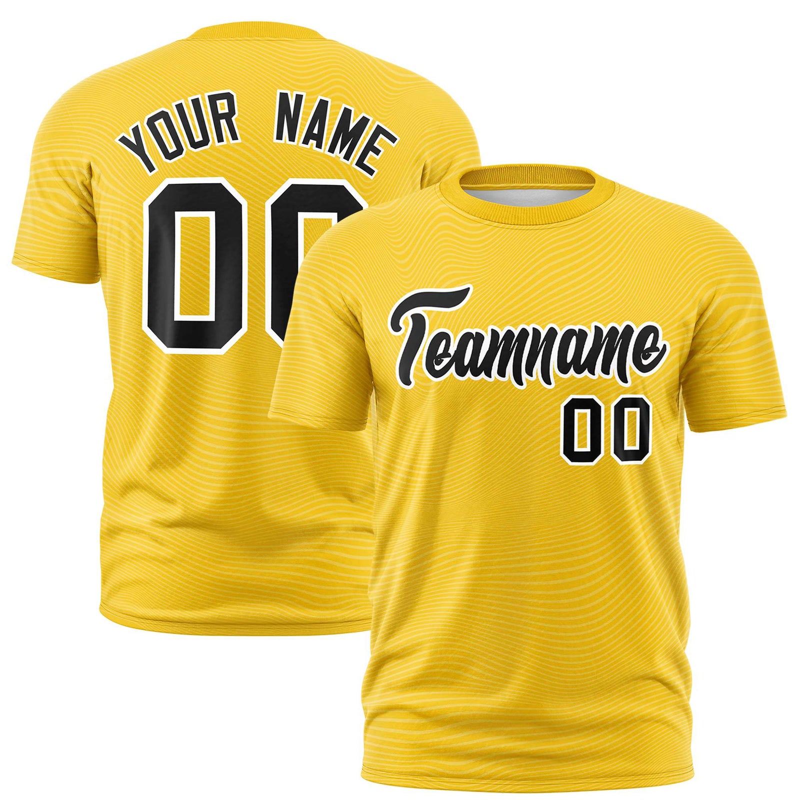 Custom Gold01 Black Personalized High Wire Pattern Performance T-Shirt